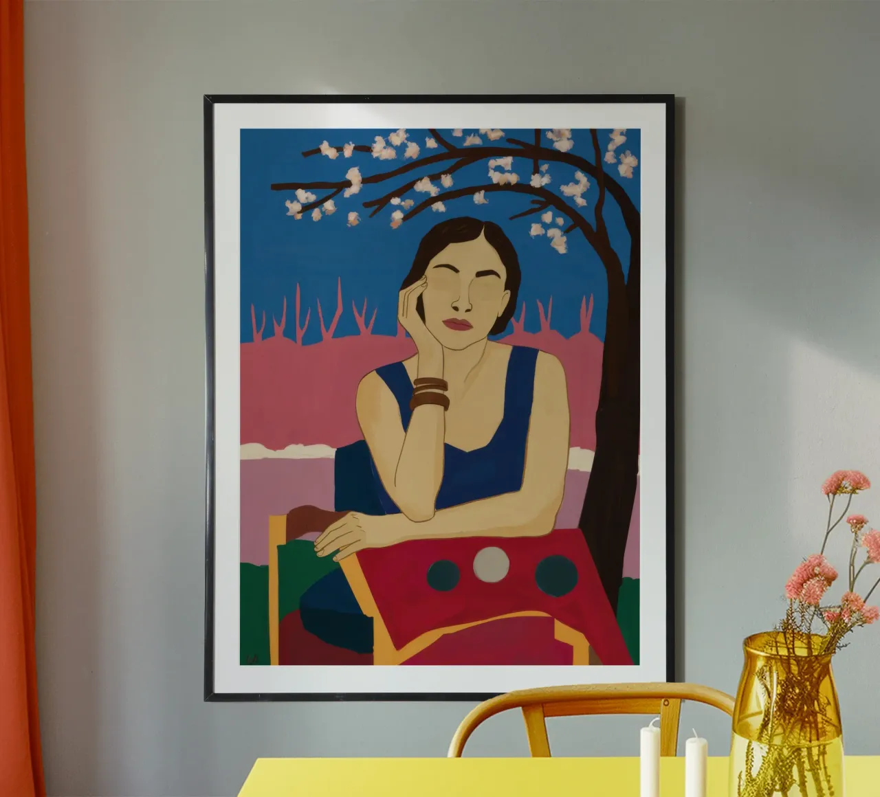 Mente astratta del fiore poster con telaio in alluminio da Marigold Tiga