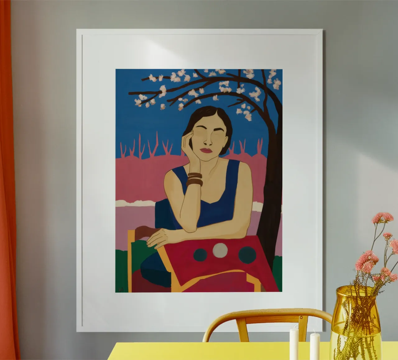Mente astratta del fiore poster con telaio in alluminio da Marigold Tiga