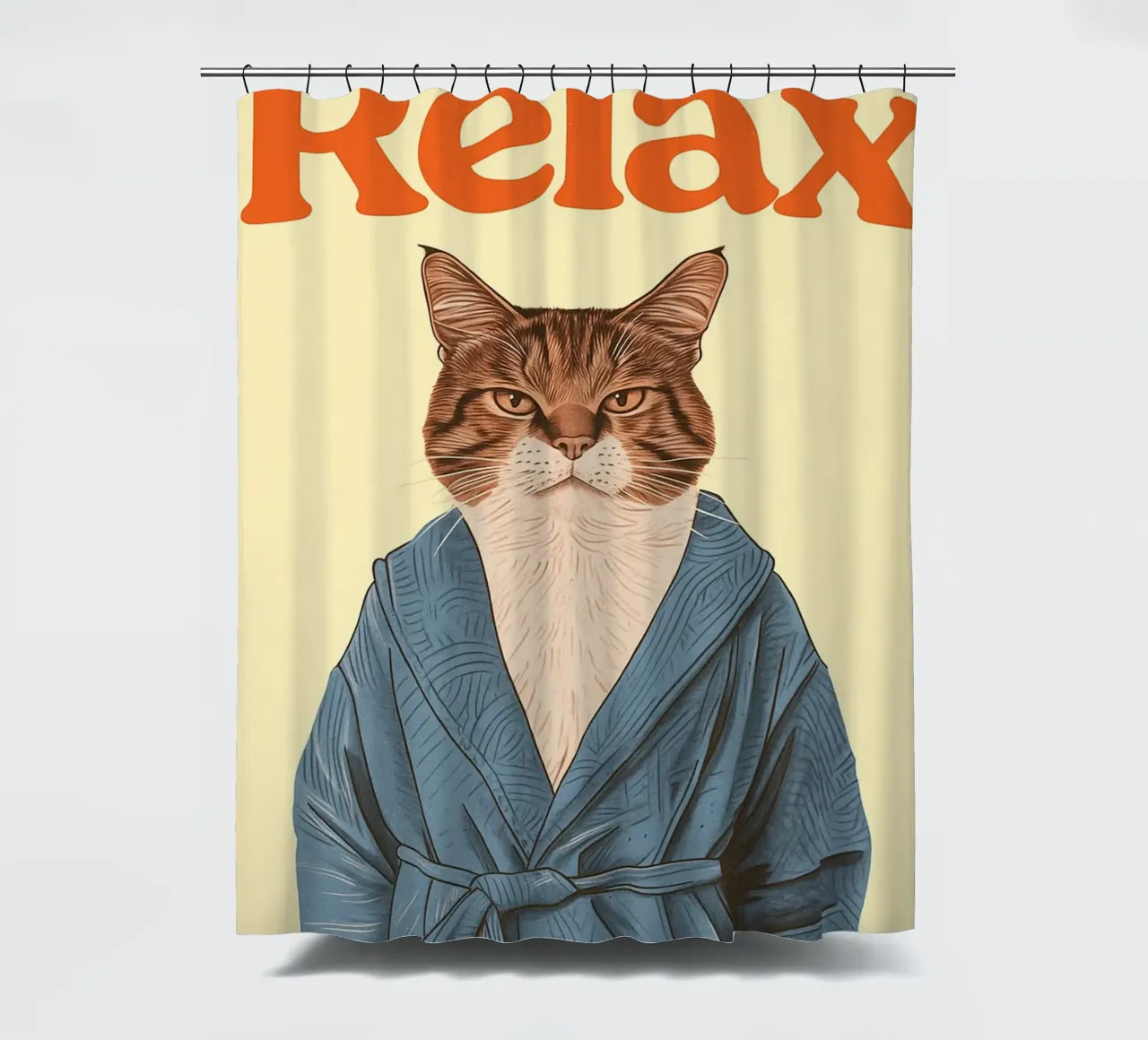 Funny Cat Relax Bathroom shower curtain by oneroad