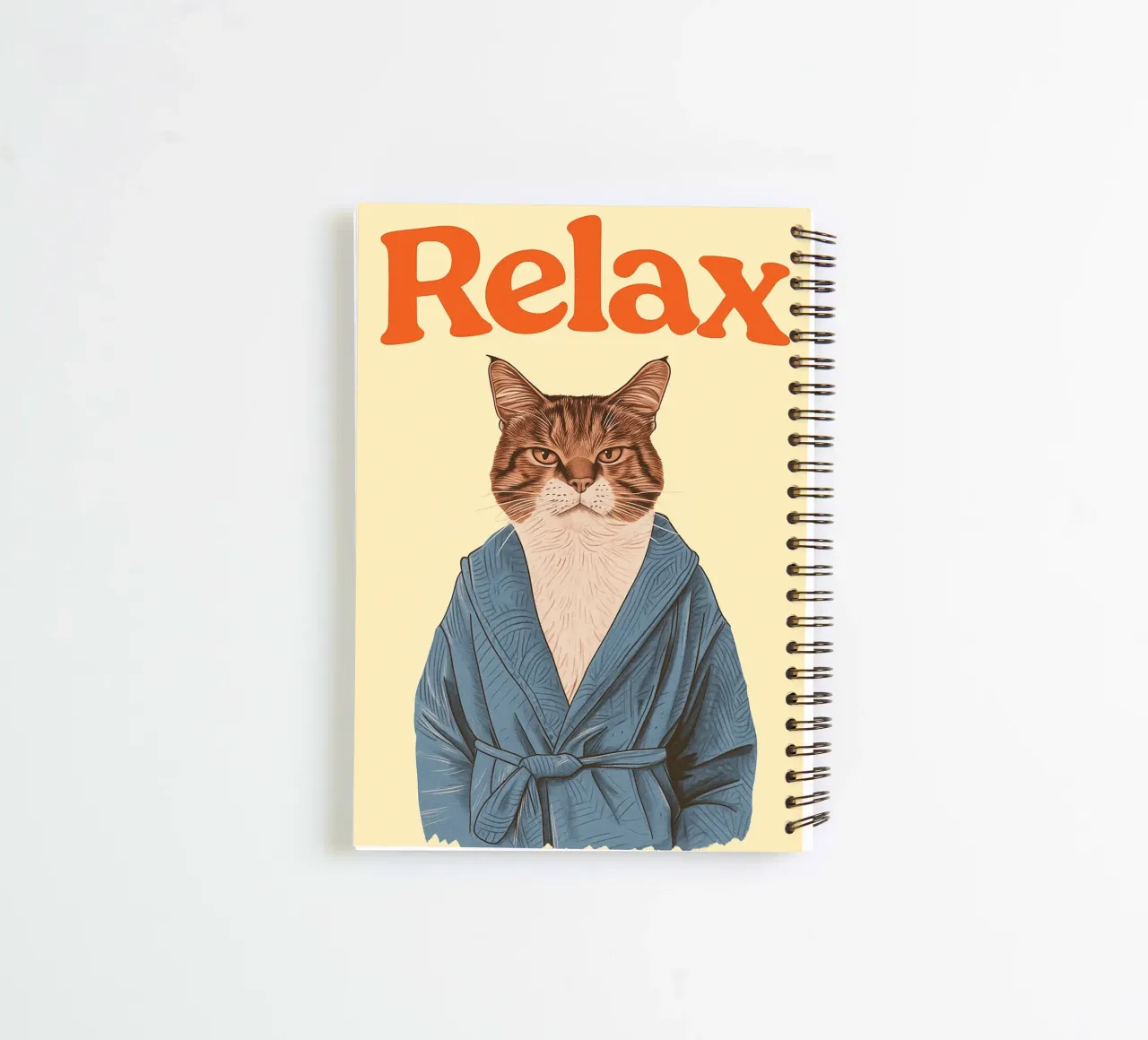 Funny Cat Relax Bathroom spiral notebook by oneroad