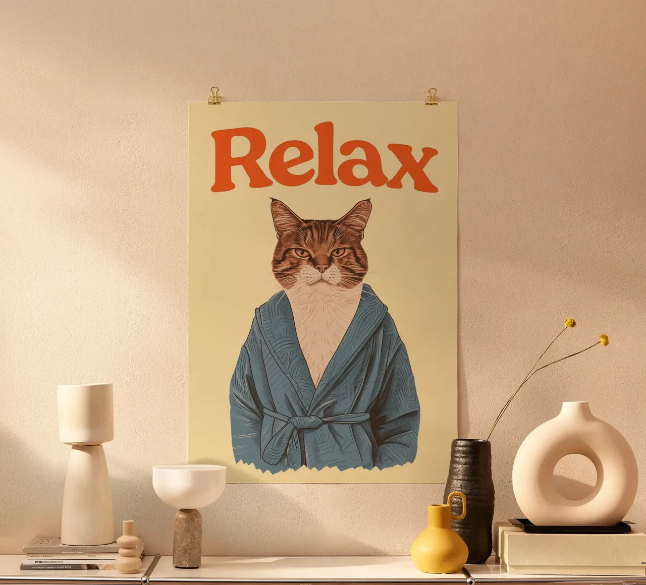Lustige Katze Relax Bad Poster von oneroad