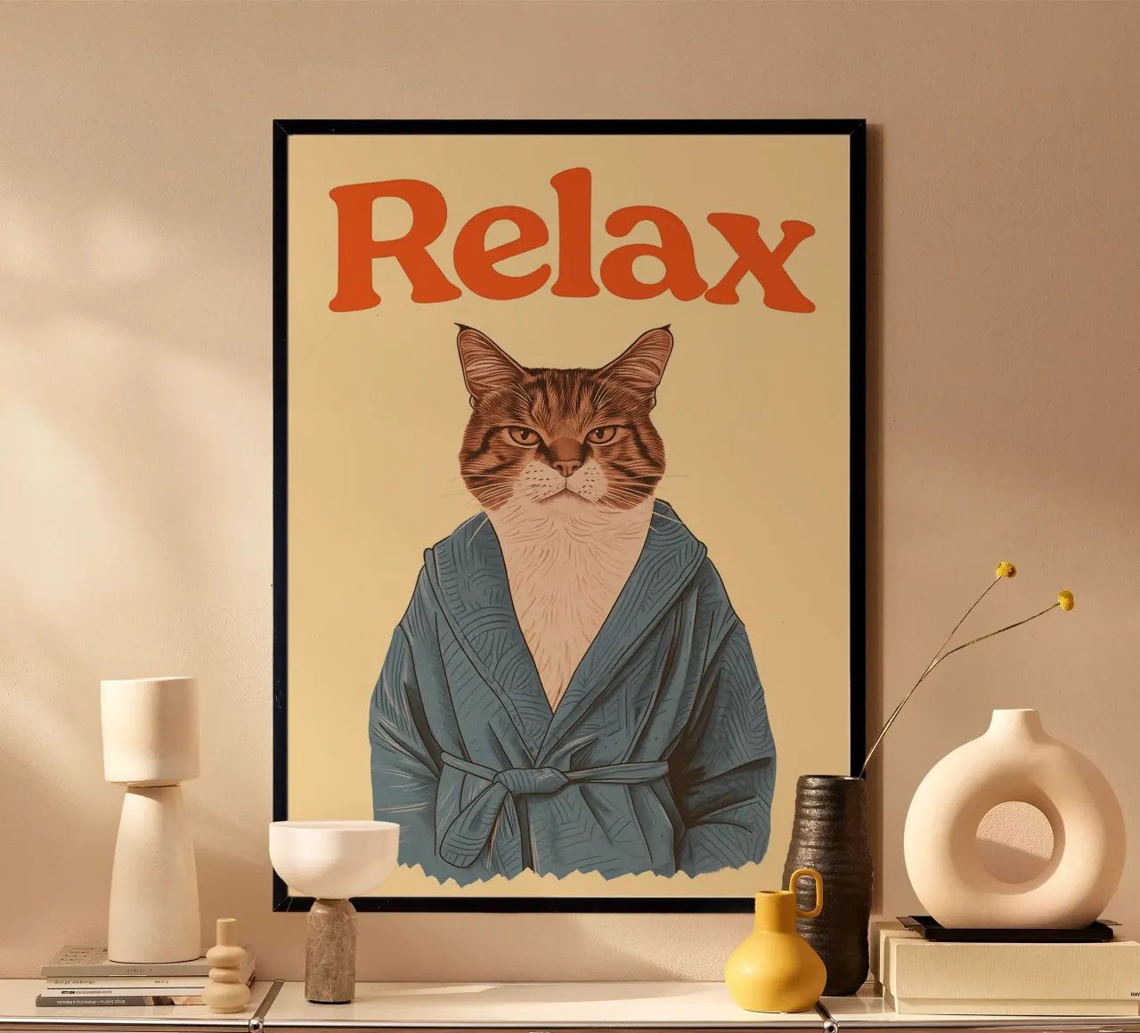 Lustige Katze Relax Bad Poster von oneroad
