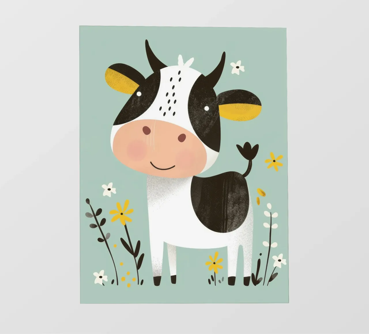 Mucca allegra con fiori pellicola backlit da DesignDoodle