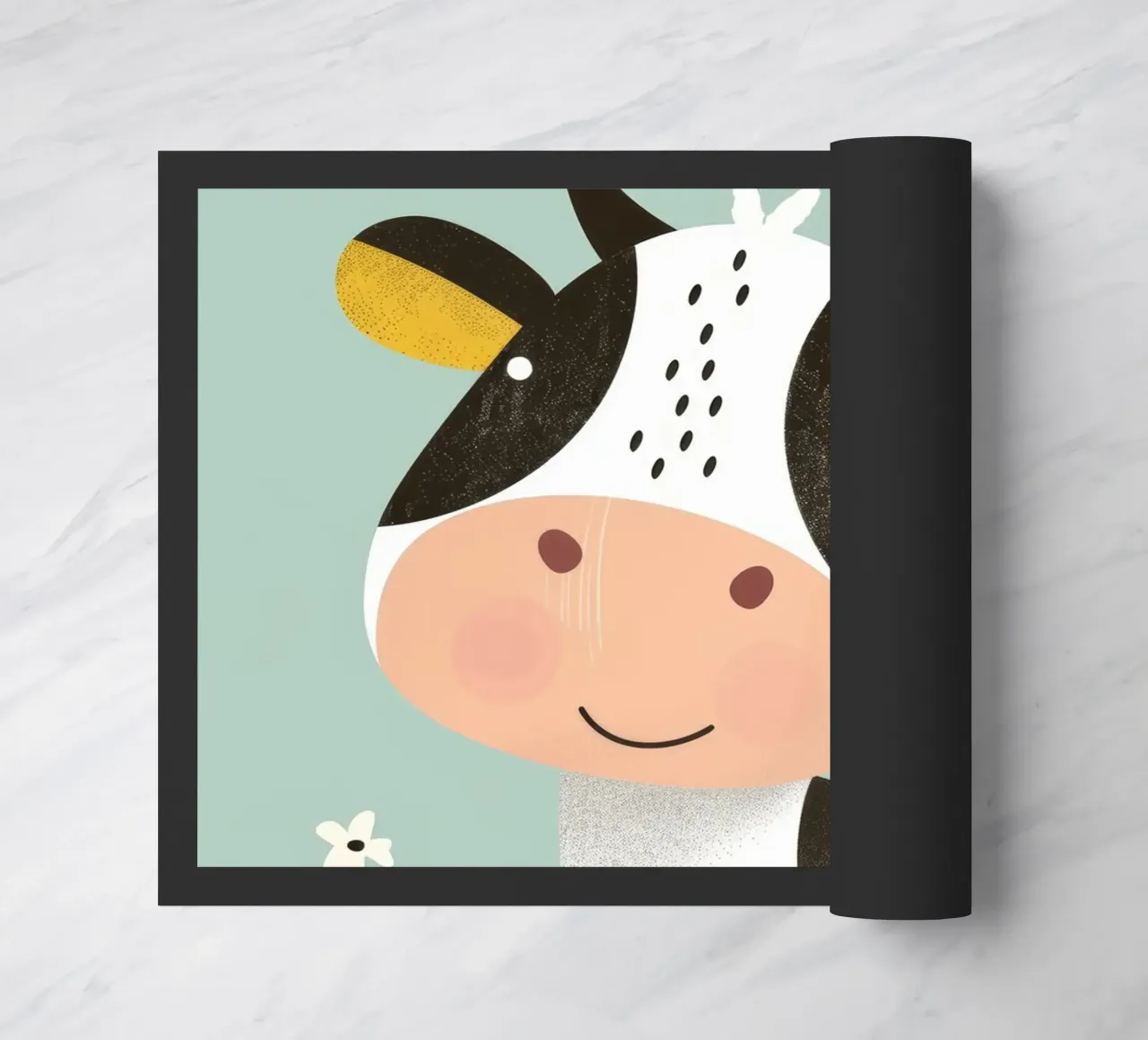 Mucca allegra con fiori zerbino da DesignDoodle