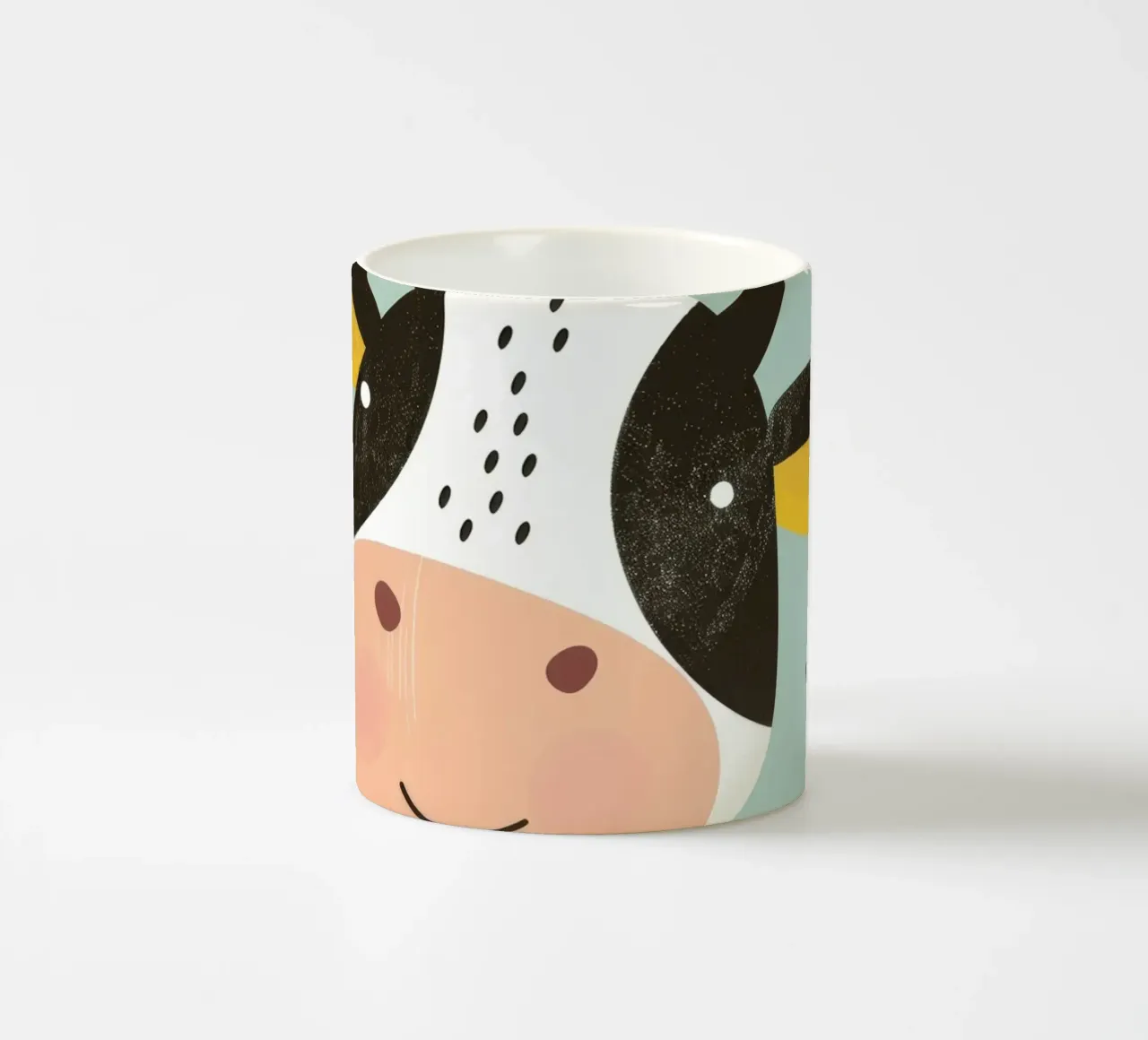 Mucca allegra con fiori tazza in ceramica da DesignDoodle