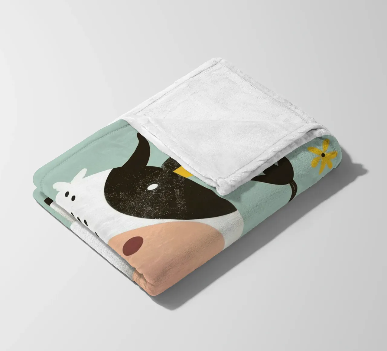 Mucca allegra con fiori coperta in pile da DesignDoodle