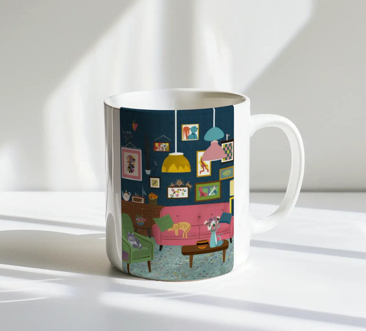Galerie des félins douillets mug en céramique de Marigold Tiga