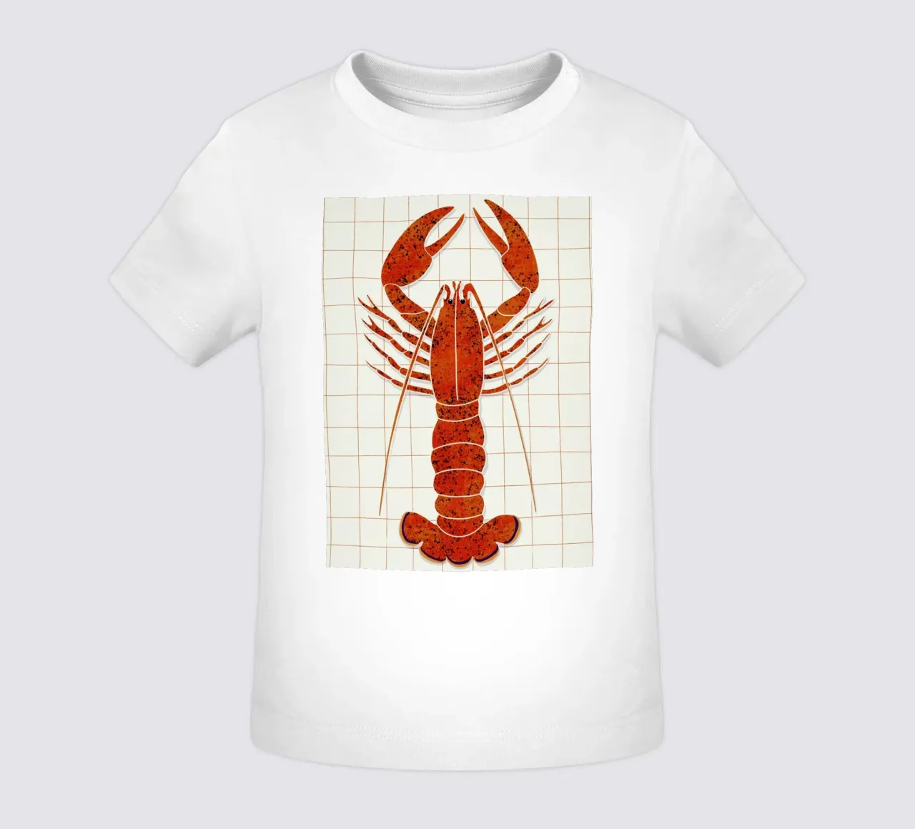 Lobster On Checkered Tablecloth maglietta neonato da Be Mart