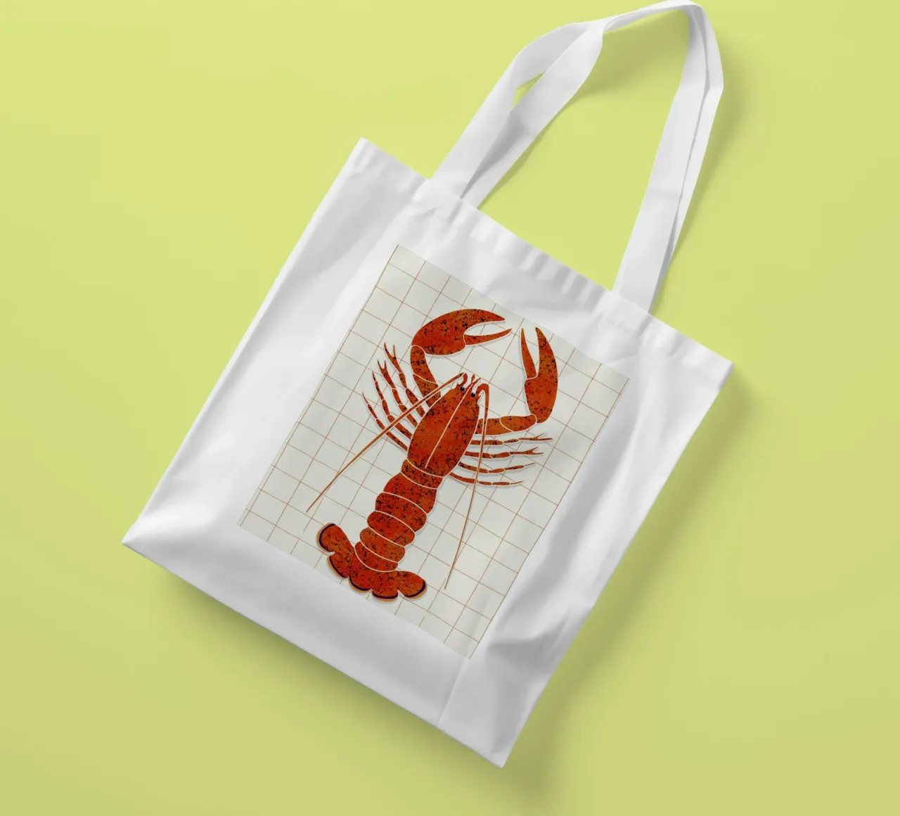 Lobster On Checkered Tablecloth borsa in juta da Be Mart