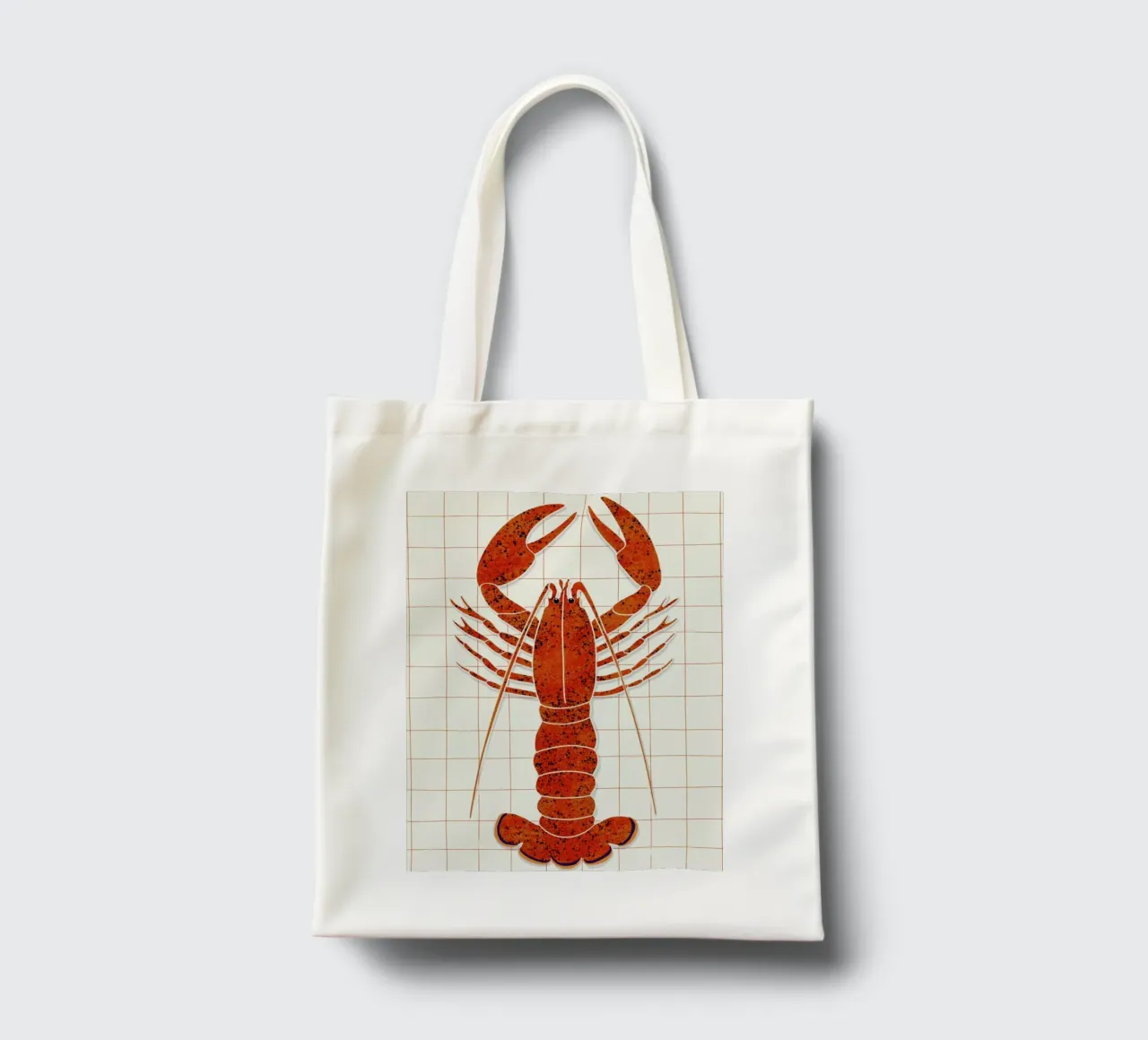 Lobster On Checkered Tablecloth borsa in juta da Be Mart