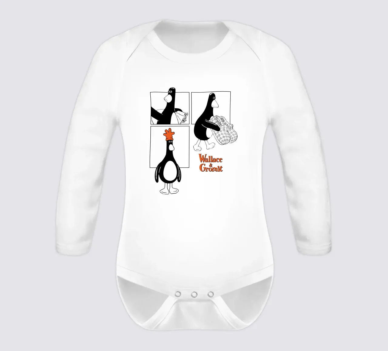 Feathers McGraw Noir Strip body neonato maniche lunghe da vantobbin