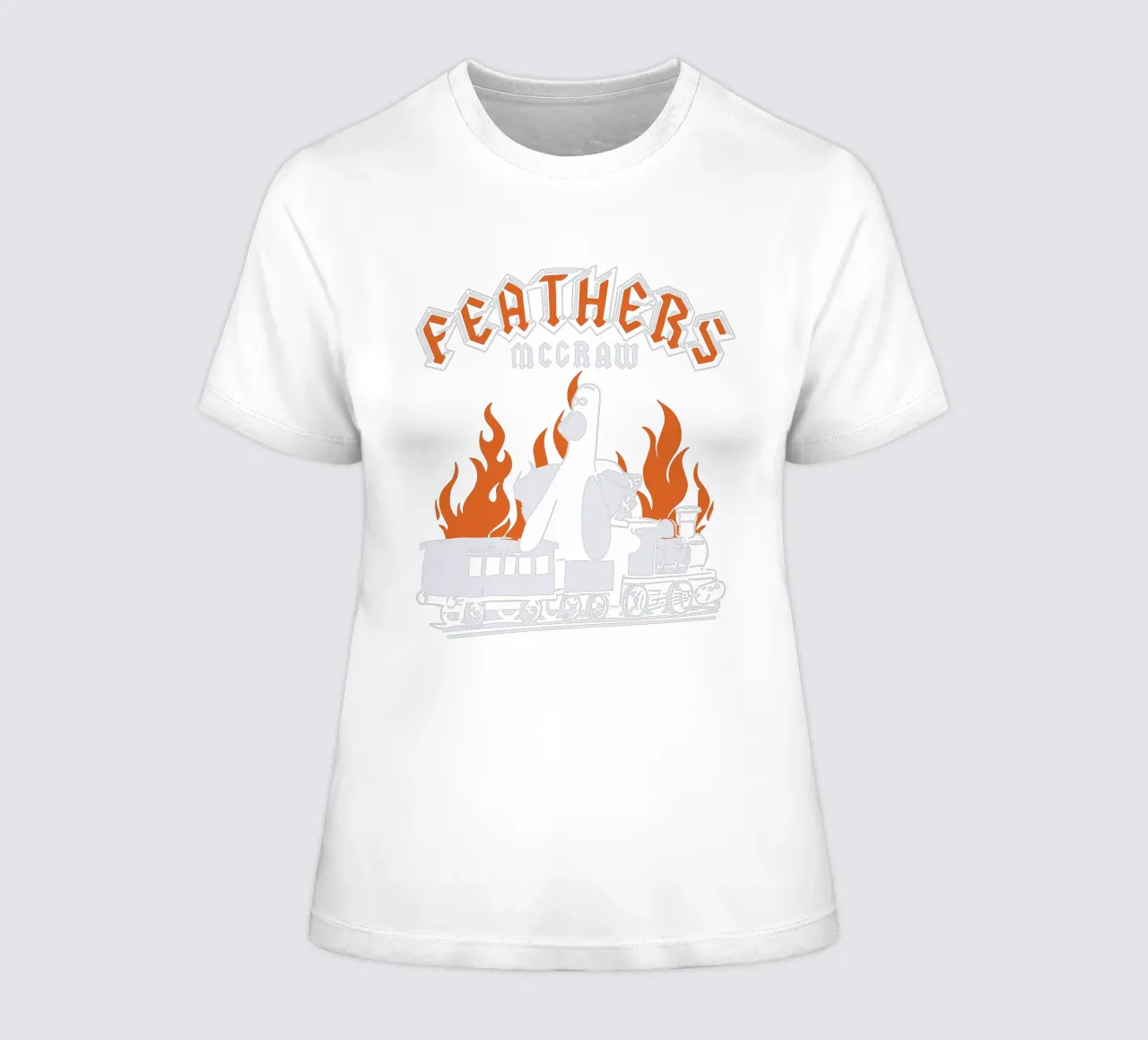 Feathers McGraw Rock Black women's fitted t-shirt by vantobbin