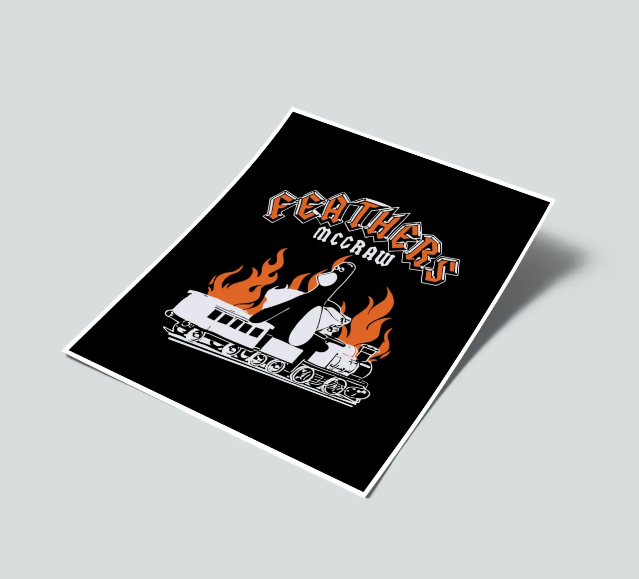 Feathers McGraw Rock Black sticker sheet by vantobbin