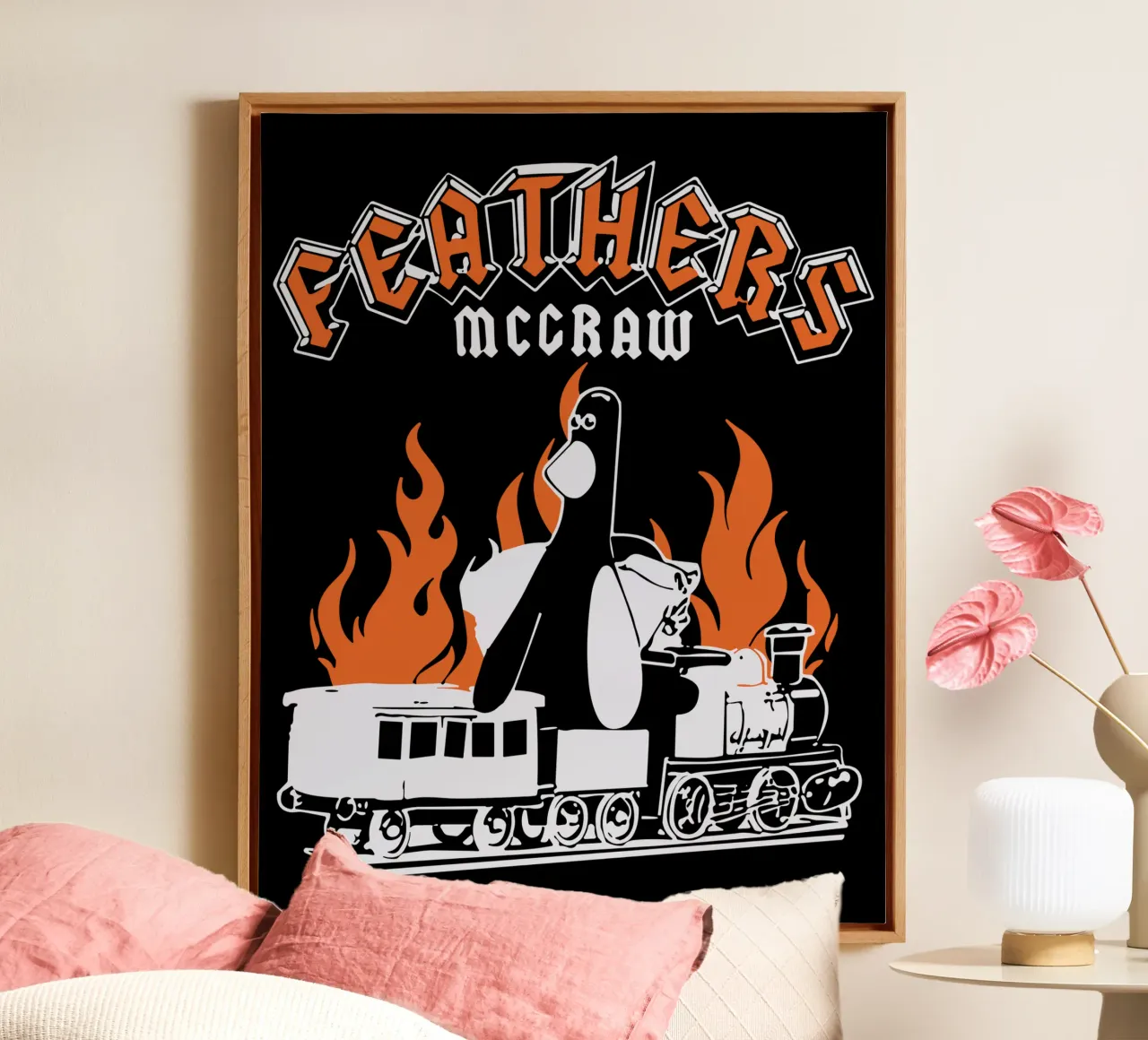Feathers McGraw Rock Black tela con Cornice a cassetta da vantobbin