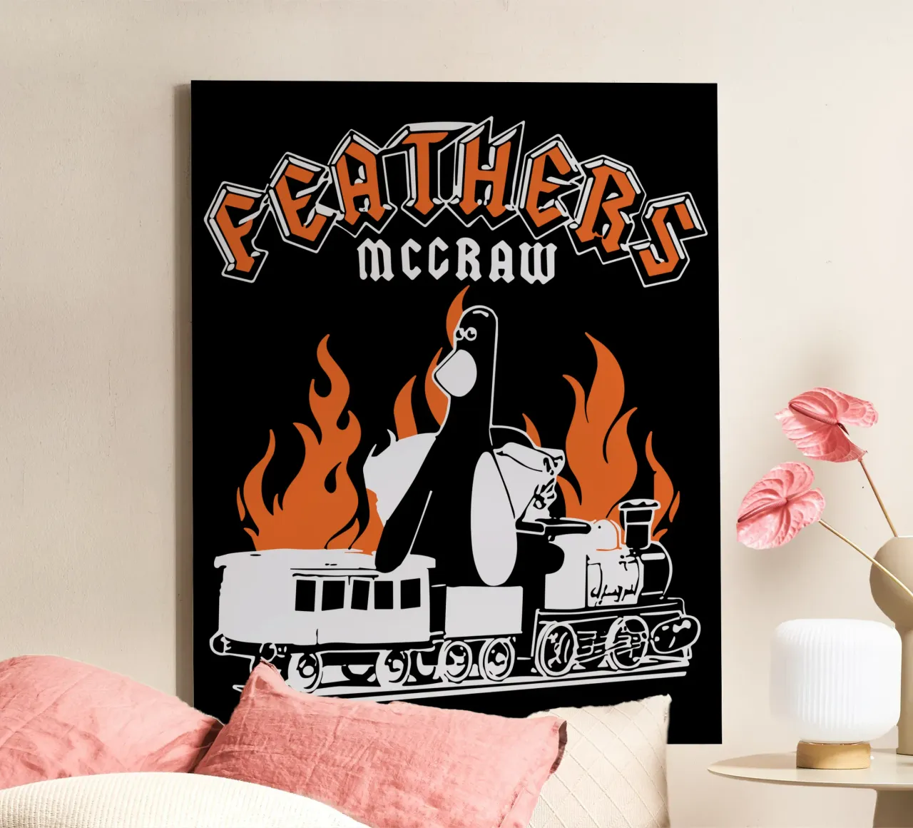 Feathers McGraw Rock Black tela con Cornice a cassetta da vantobbin