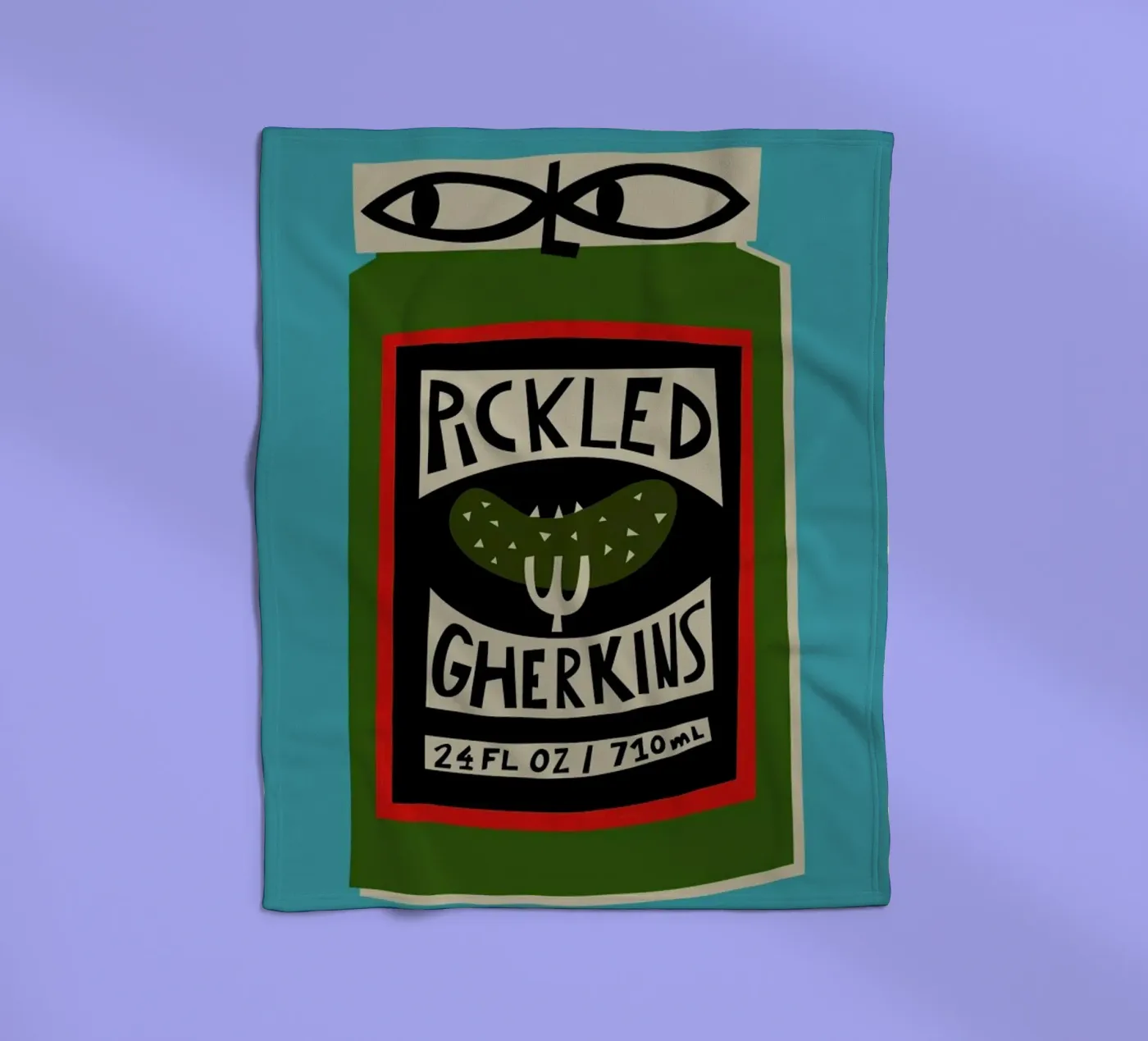 Augurken fleecedeken van Fox & Velvet