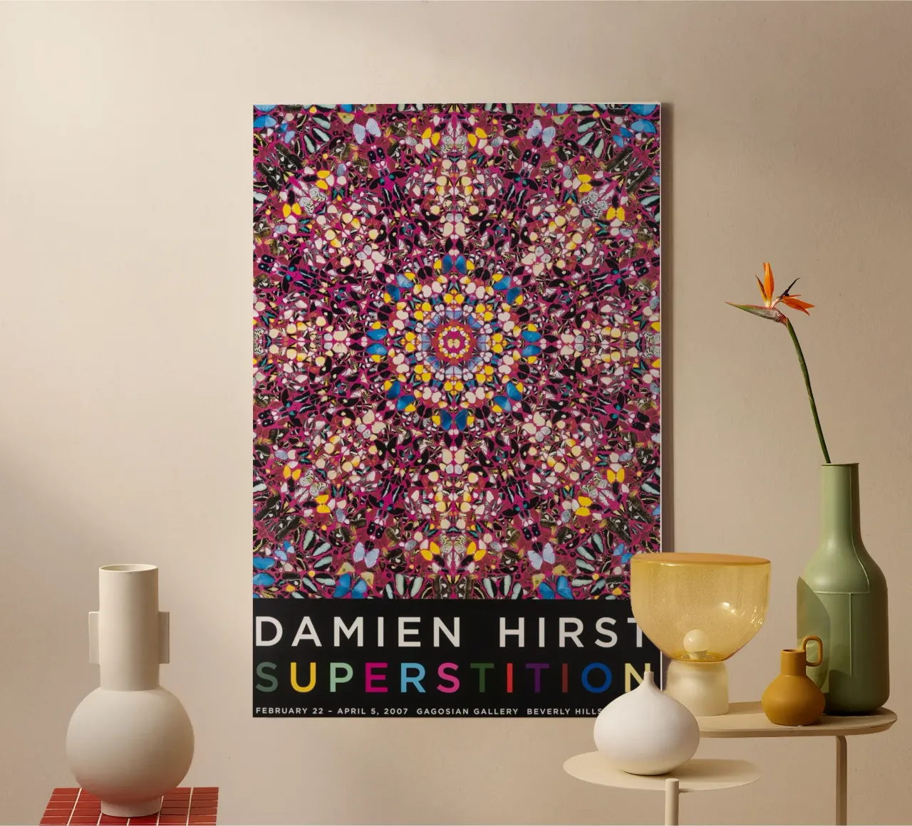 Damien Hirst Superstizione tela con Cornice a cassetta da Romeyoprints