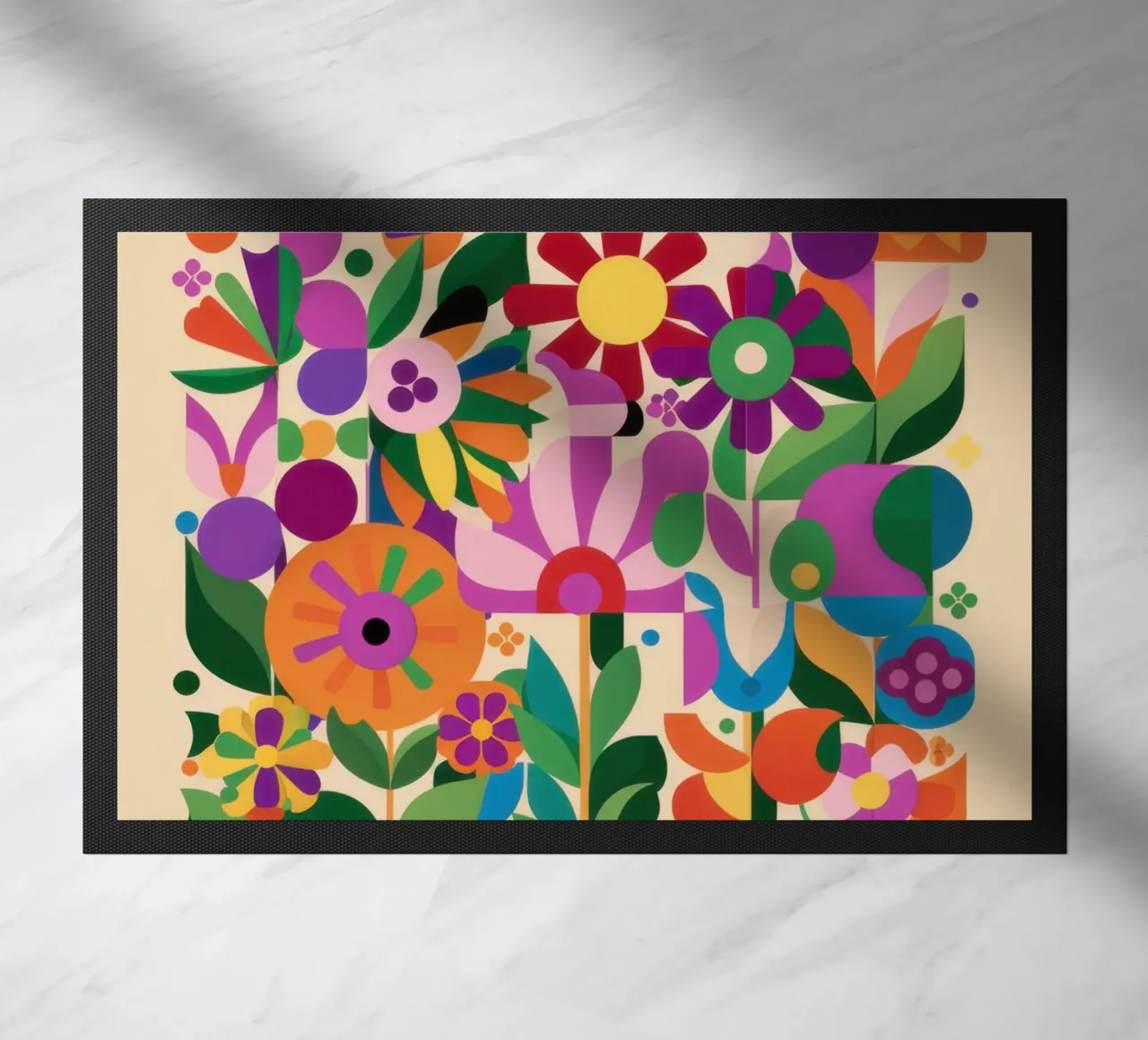 Bloementuin abstract deurmat van Sentinel Glow