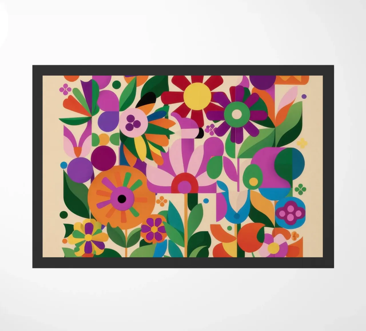 Bloementuin abstract deurmat van Sentinel Glow