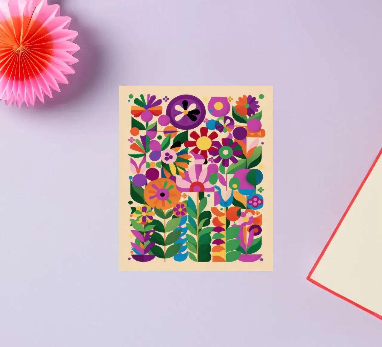 Jardin floral Abstract autocollant de Sentinel Glow