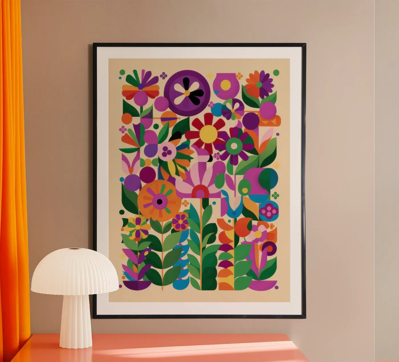 Bloementuin abstract poster van Sentinel Glow