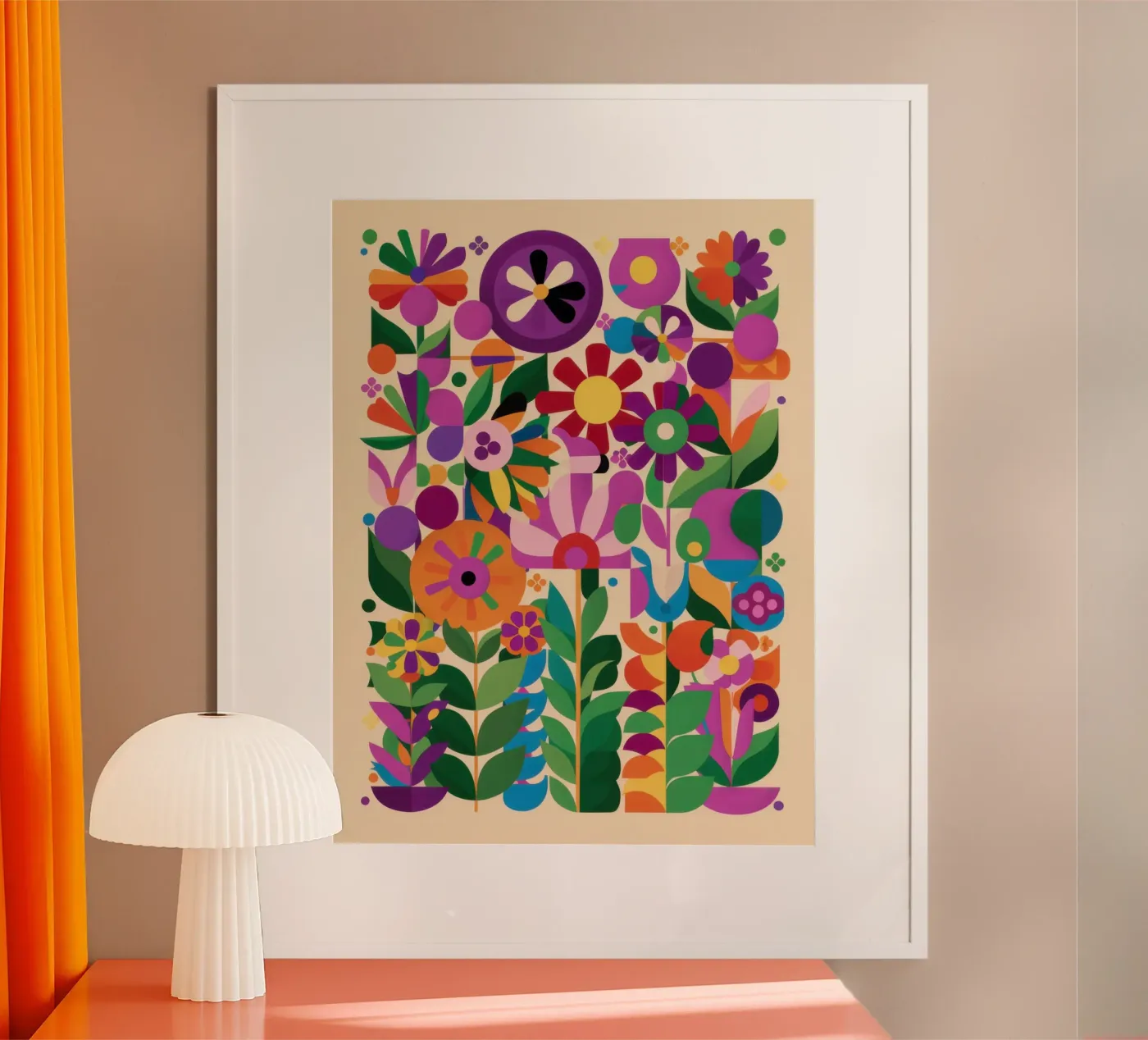 Bloementuin abstract poster van Sentinel Glow