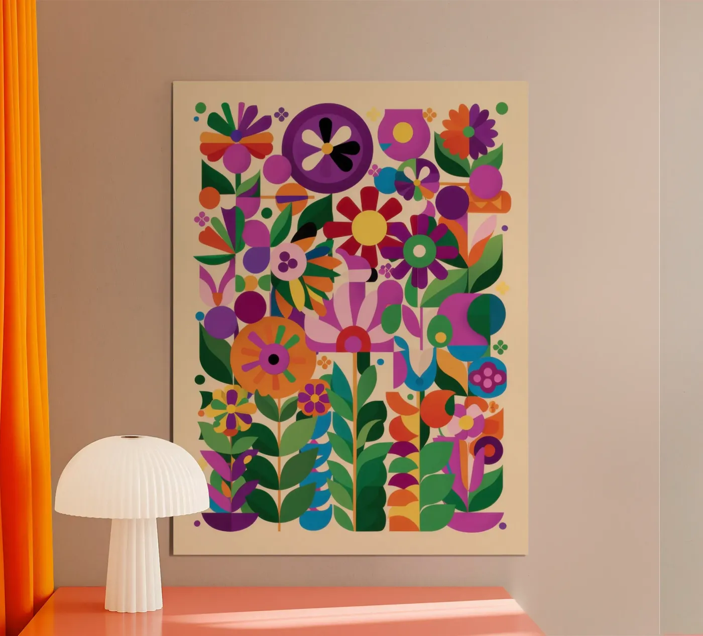 Bloementuin abstract poster van Sentinel Glow