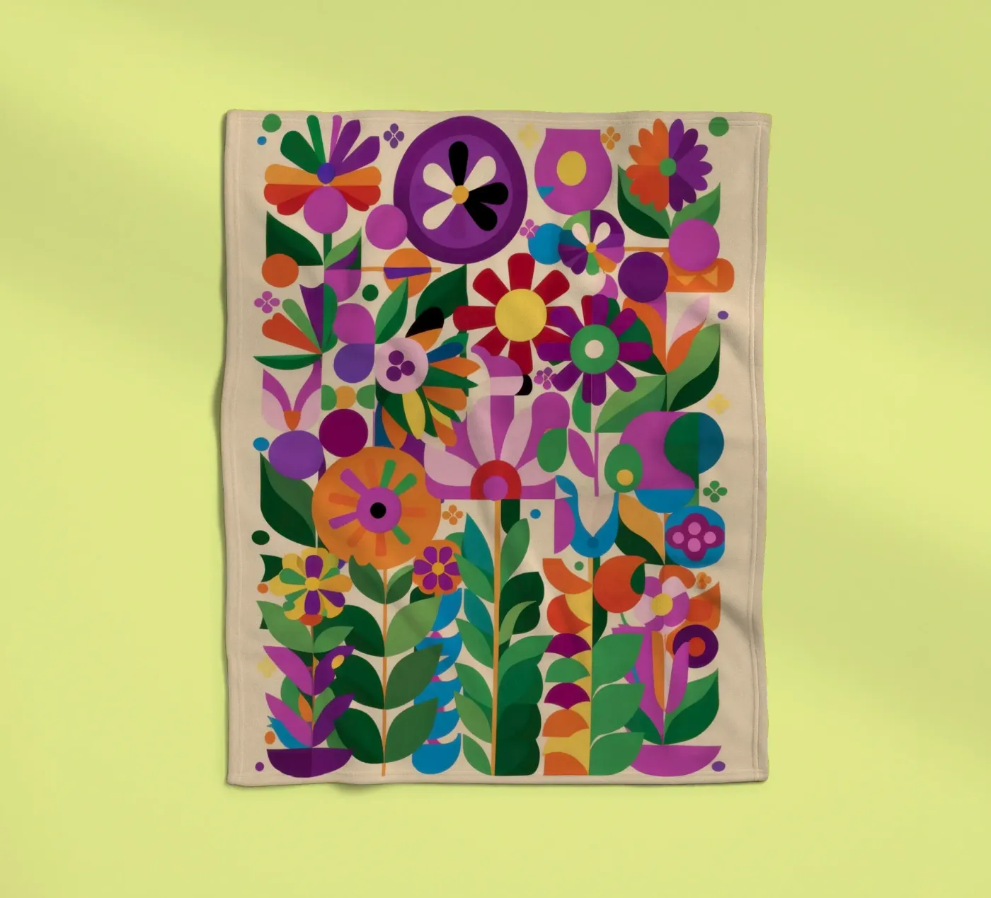 Floral Garden Abstract fleecedeken van Sentinel Glow
