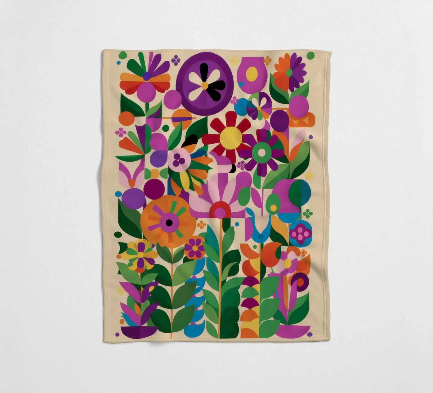 Floral Garden Abstract fleecedeken van Sentinel Glow