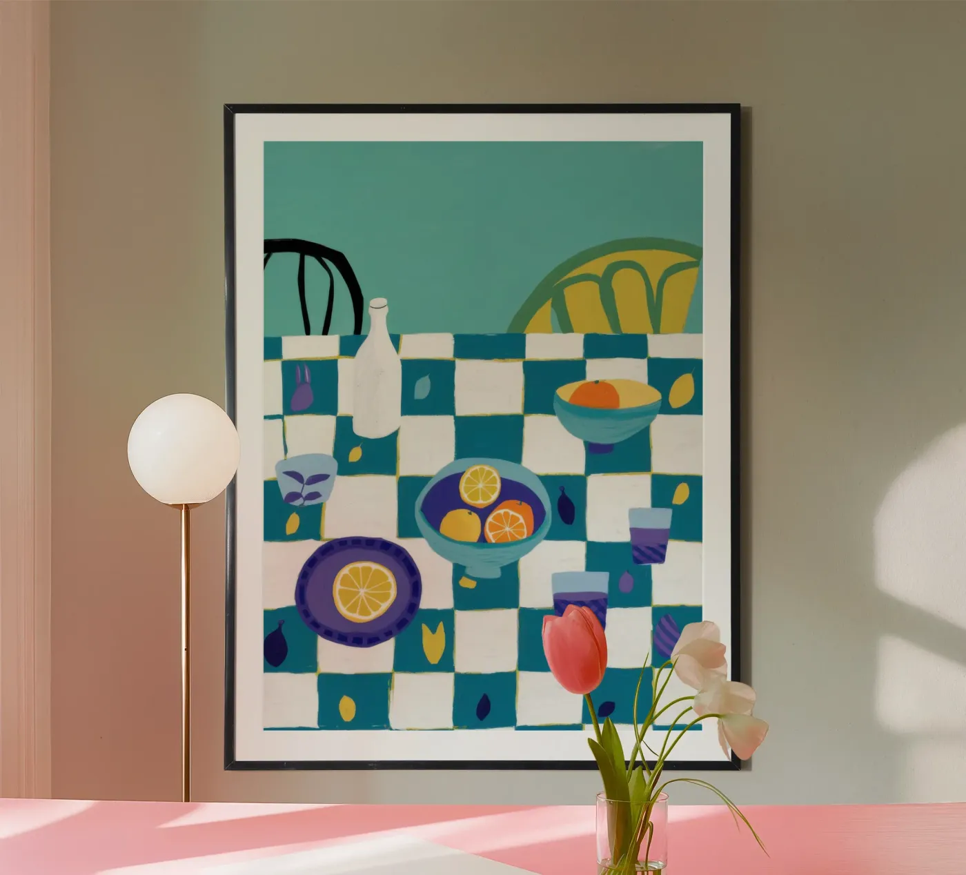 Checkered Table Stillness poster by Pale Aura