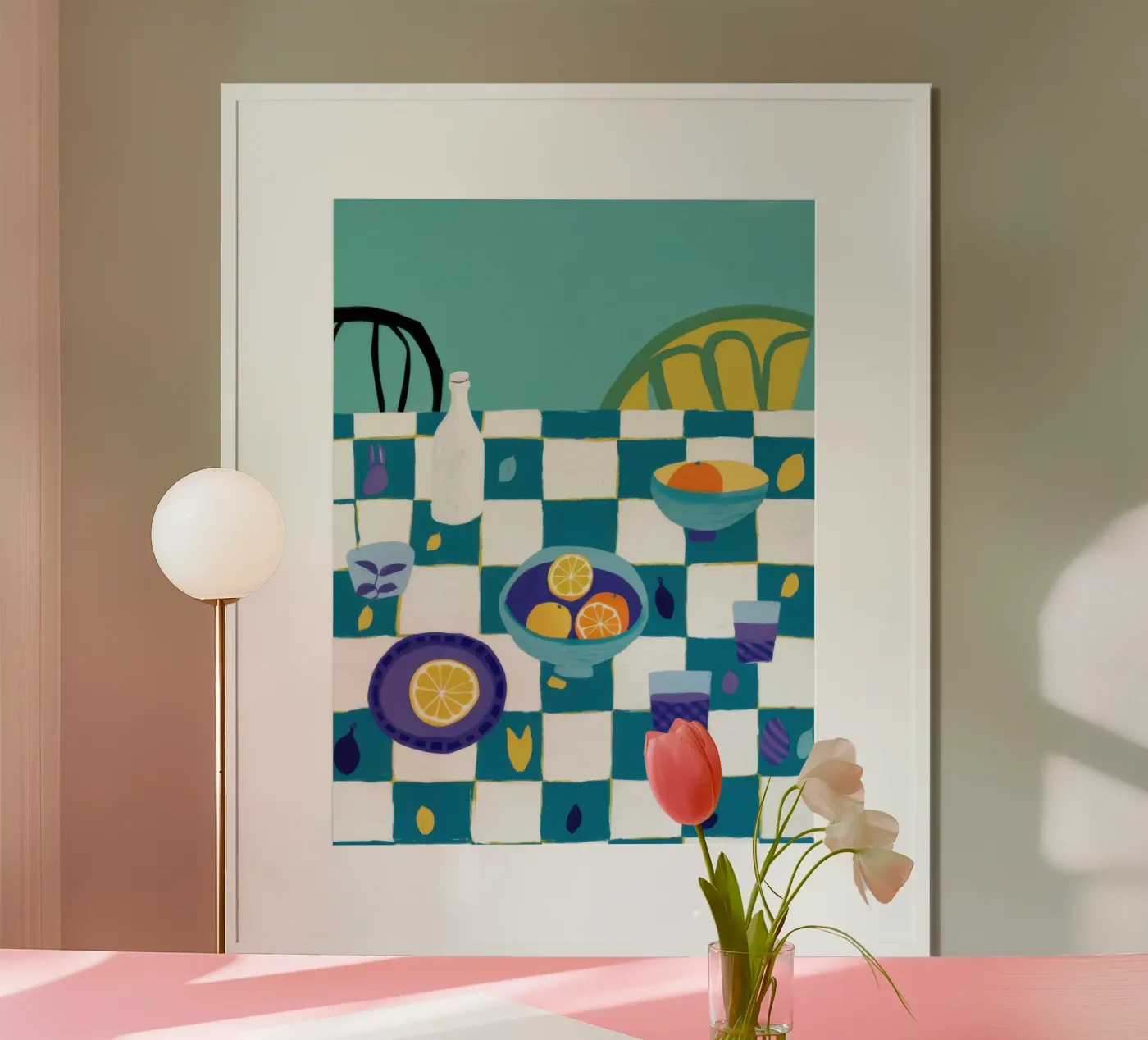 Checkered Table Stillness poster by Pale Aura