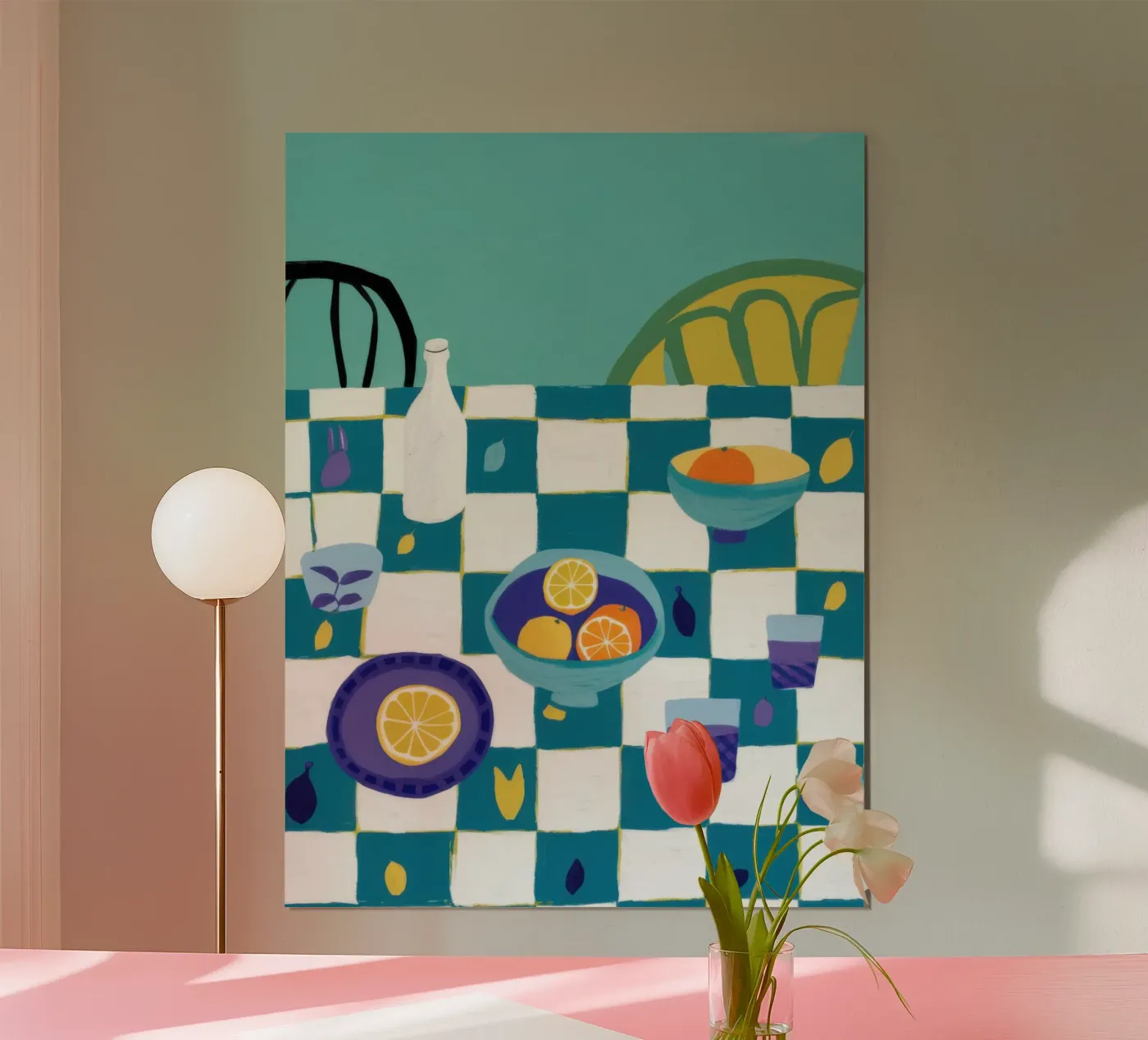 Checkered Table Stillness poster by Pale Aura