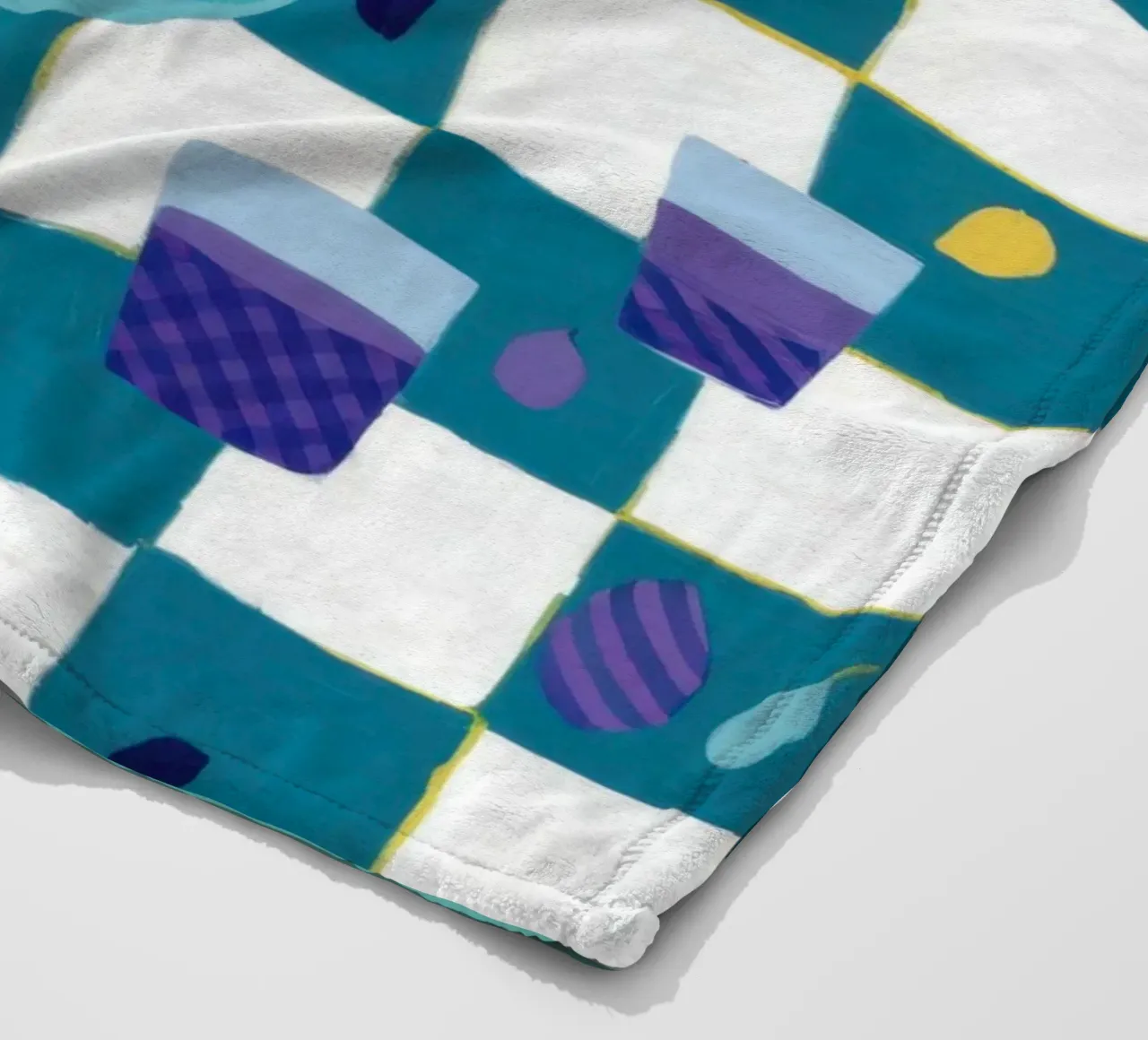 Checkered Table Stillness fleece blanket by Pale Aura