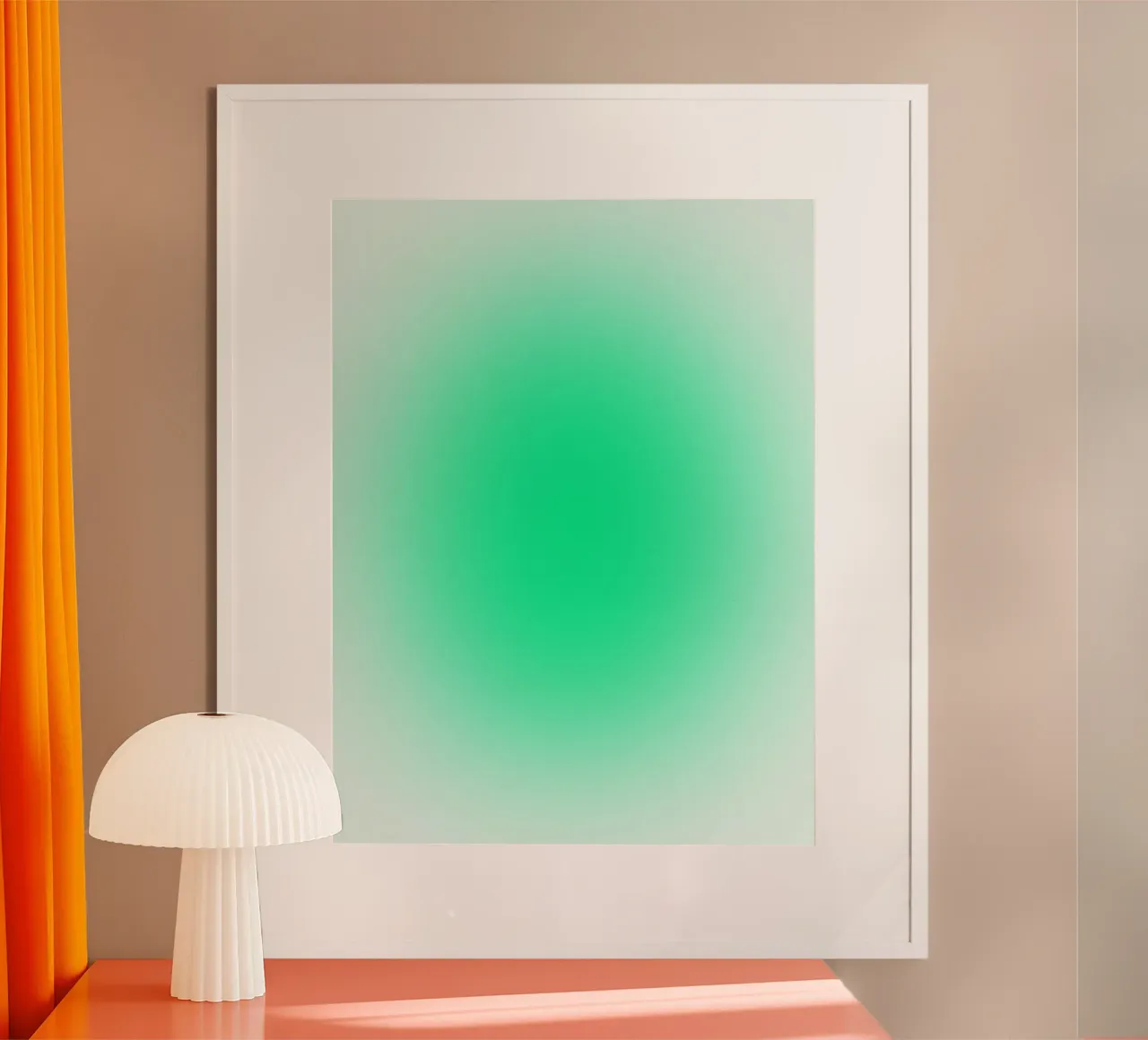 Green Glow poster avec cadre en bois de Studio Memb