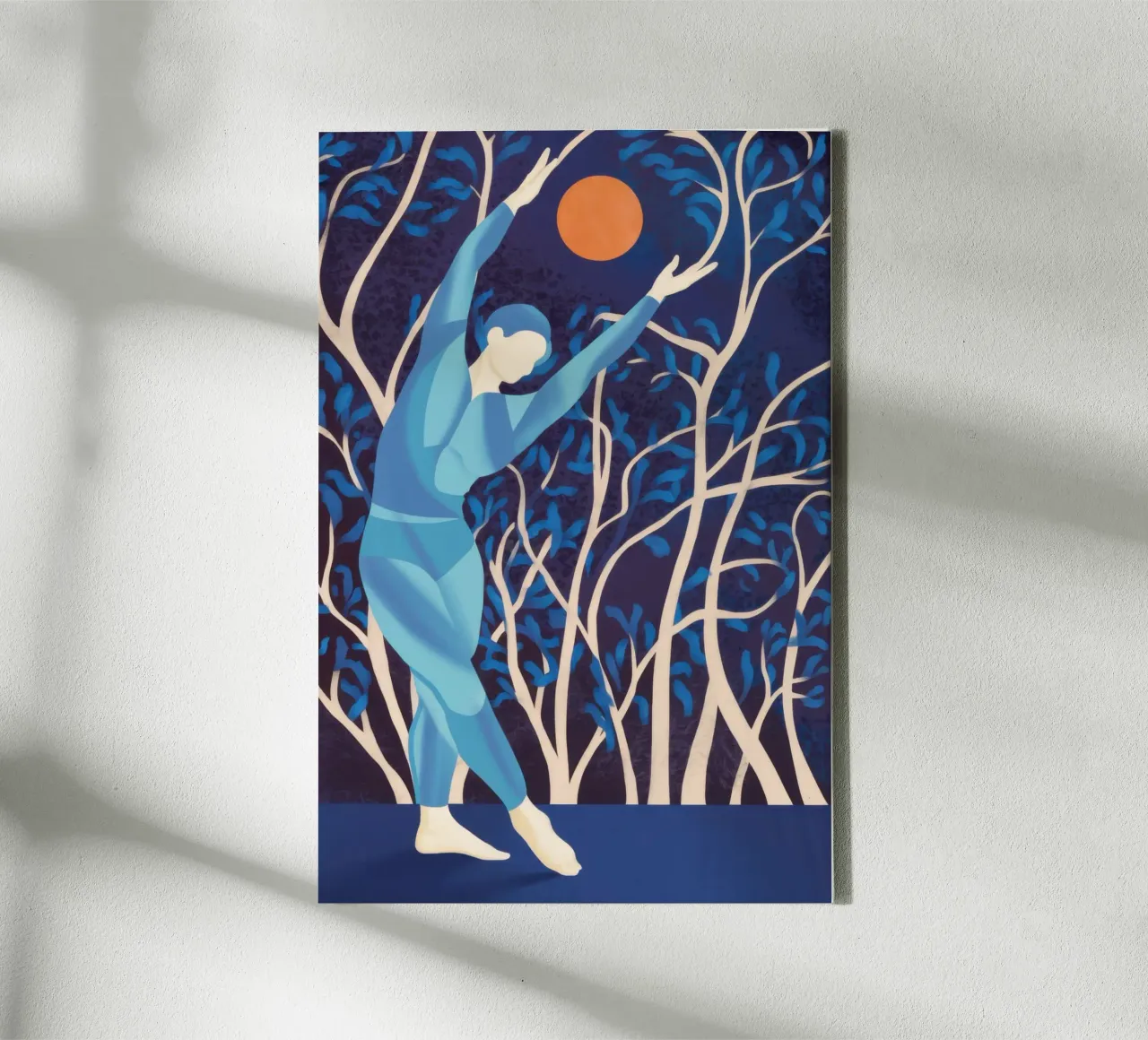 Maanverlichte bosdans canvas met Baklijst van Marigold Tiga