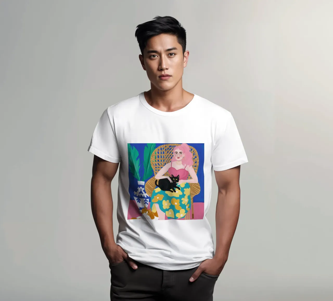 Sedia floreale Cat Nap t-shirt da Pale Aura