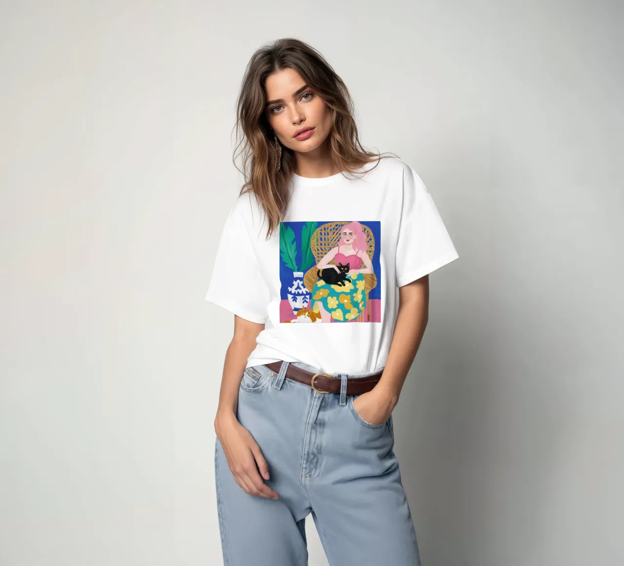 Sedia floreale Cat Nap t-shirt da Pale Aura