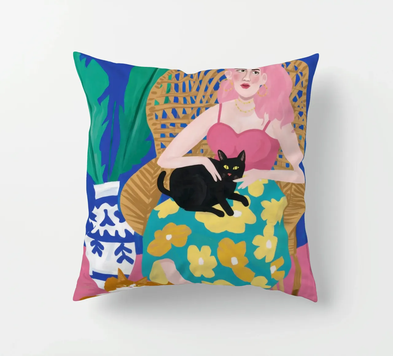 Sedia floreale Cat Nap cuscino da Pale Aura
