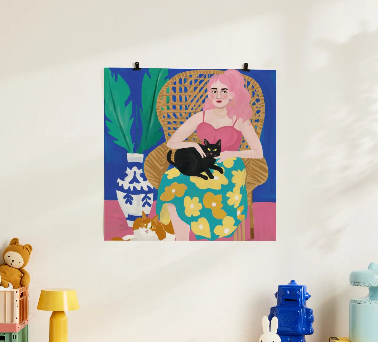 Sedia floreale Cat Nap carta hahnemühle da Pale Aura