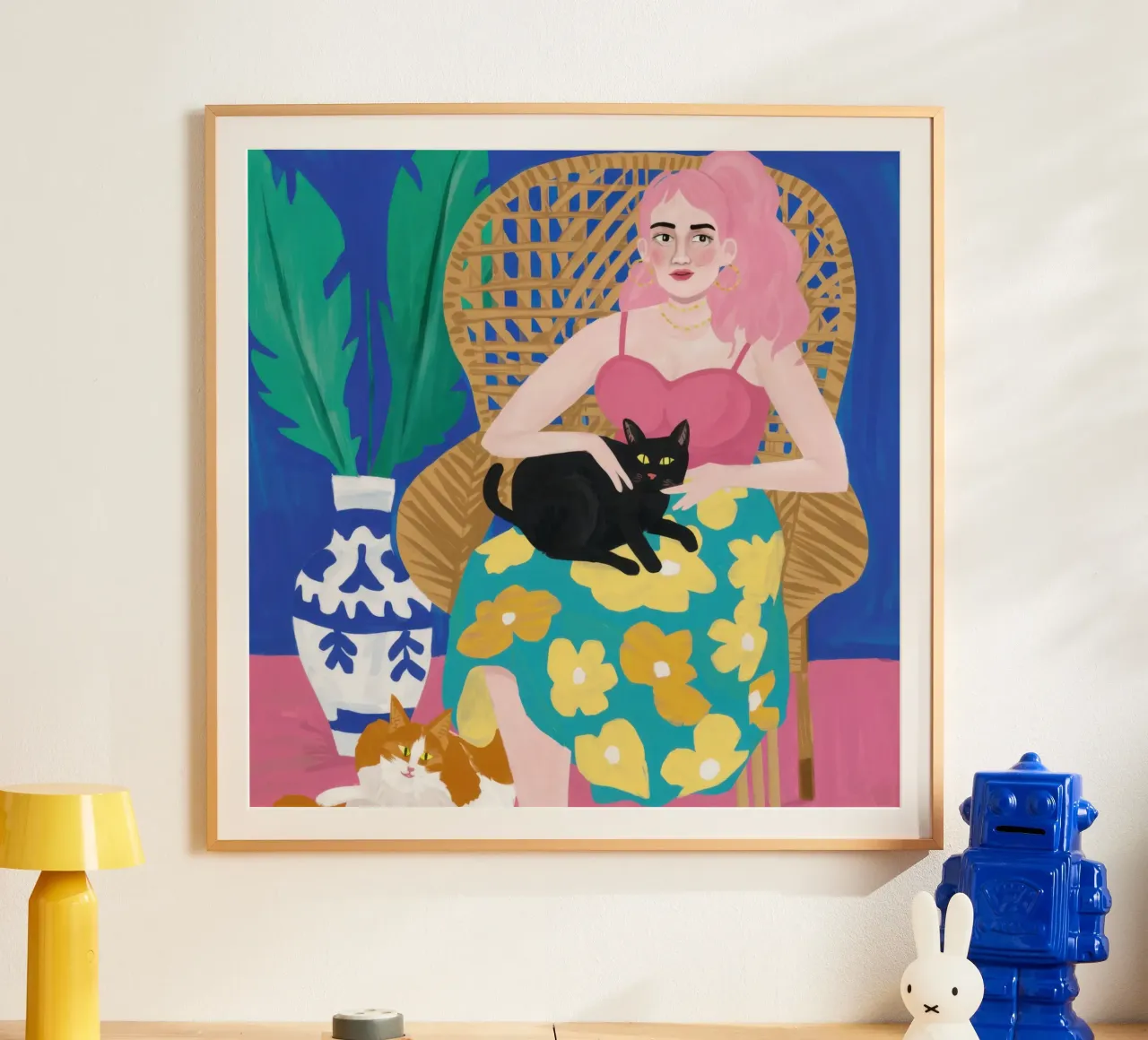 Sedia floreale Cat Nap carta hahnemühle da Pale Aura