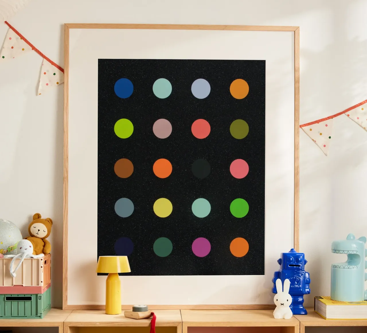 Damien Hirst Watercolor poster with wooden frame by Romeyoprints
