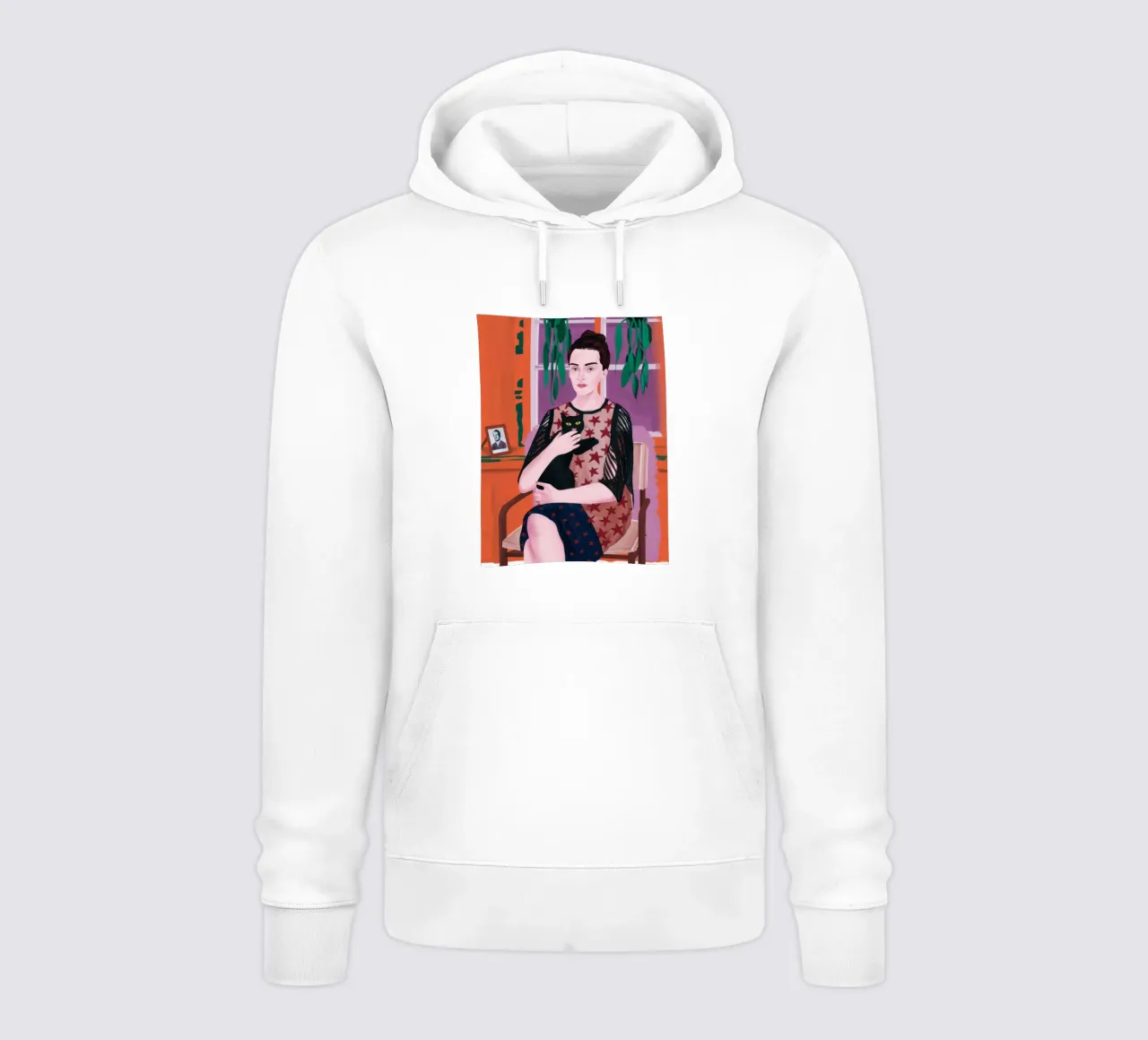 Vrouw met hond hoodie van Marigold Tiga