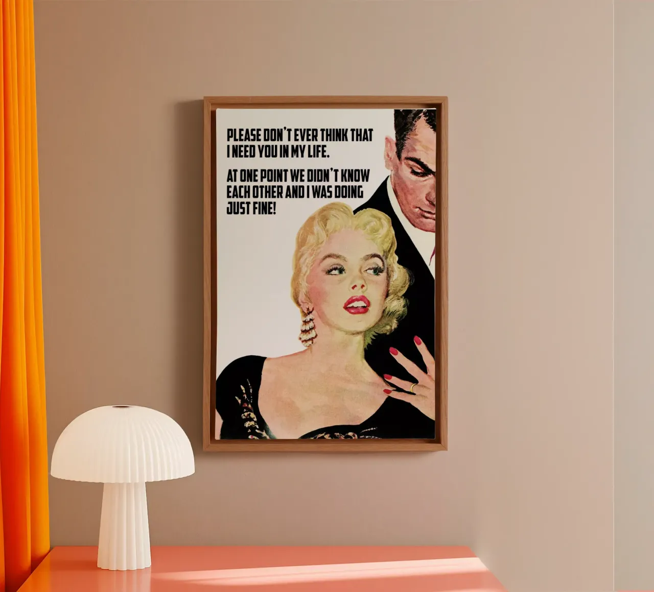 Please Don't Ever Think That I tela con Cornice a cassetta da Gallery Print and Art Limited