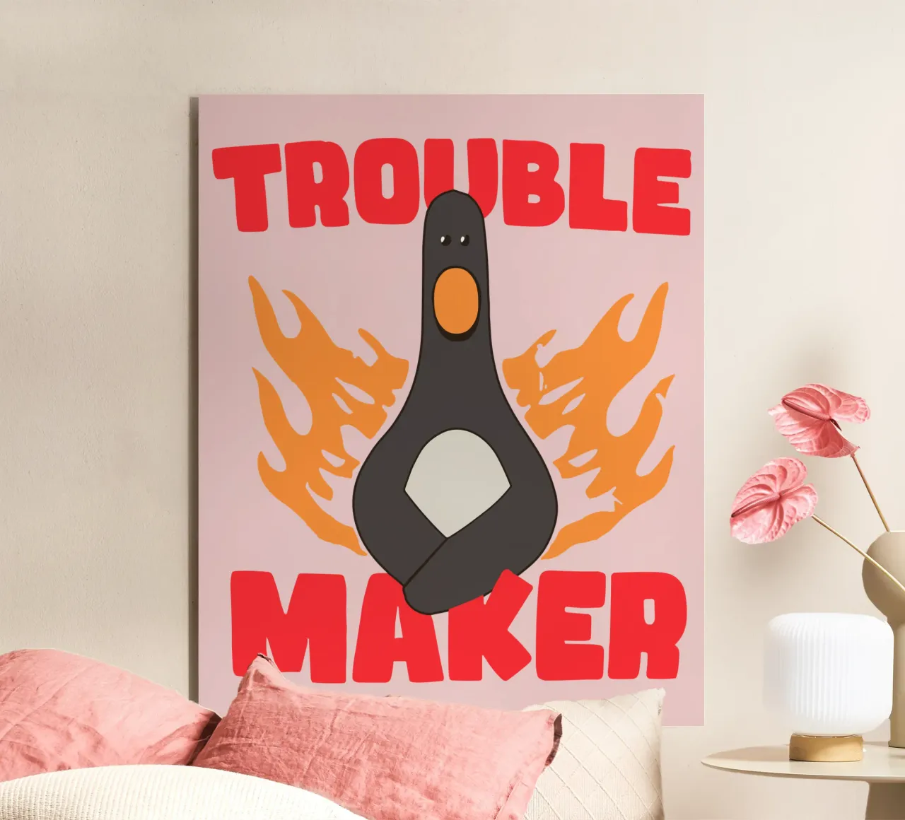 Feathers McGraw Trouble Maker alluminio dibond da vantobbin