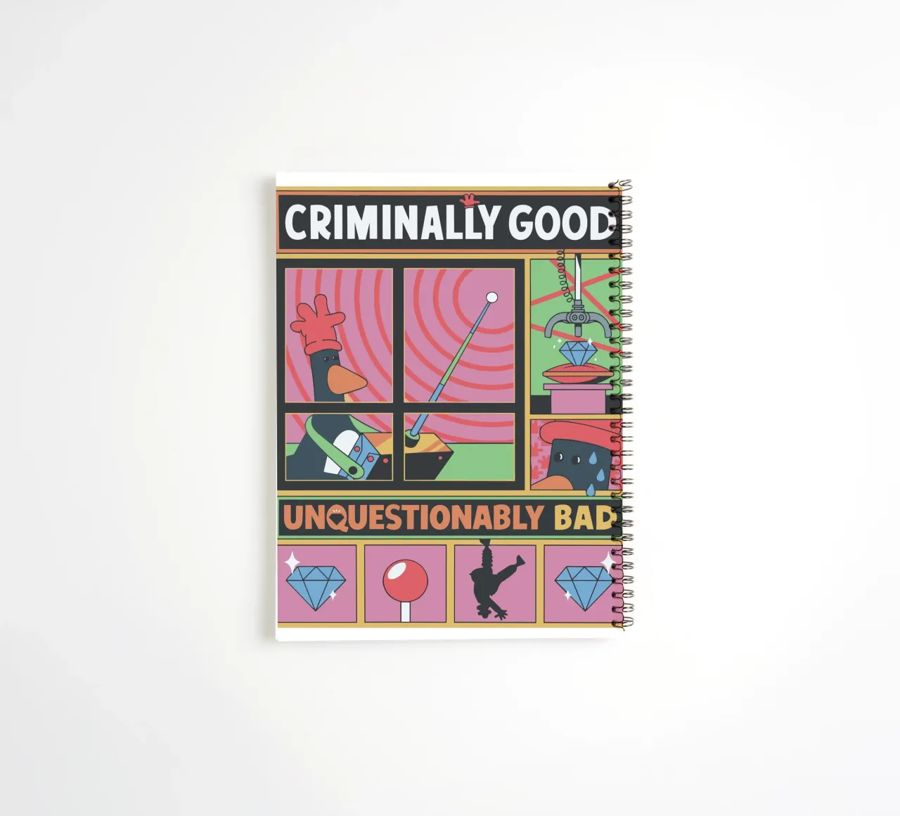 Feathers McGraw Unquestionably Bad spiral notebook by vantobbin
