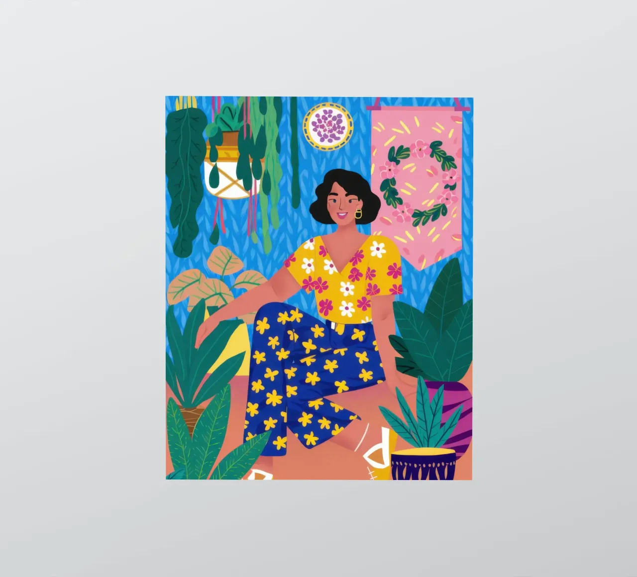 Bloemen Trui Vrouw sticker van Pale Aura