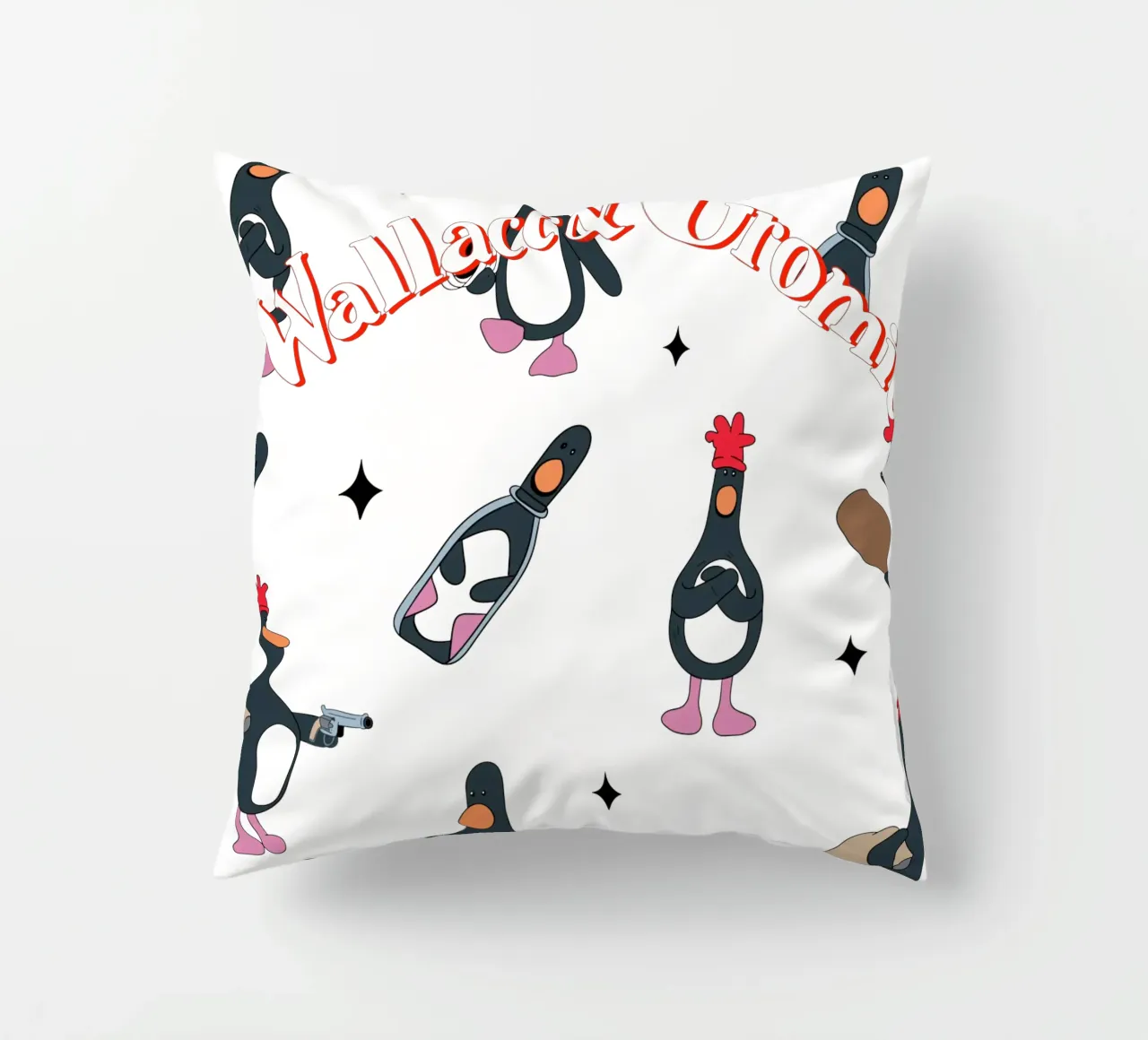 Feathers McGraw Wallace and Gromit cuscino da vantobbin