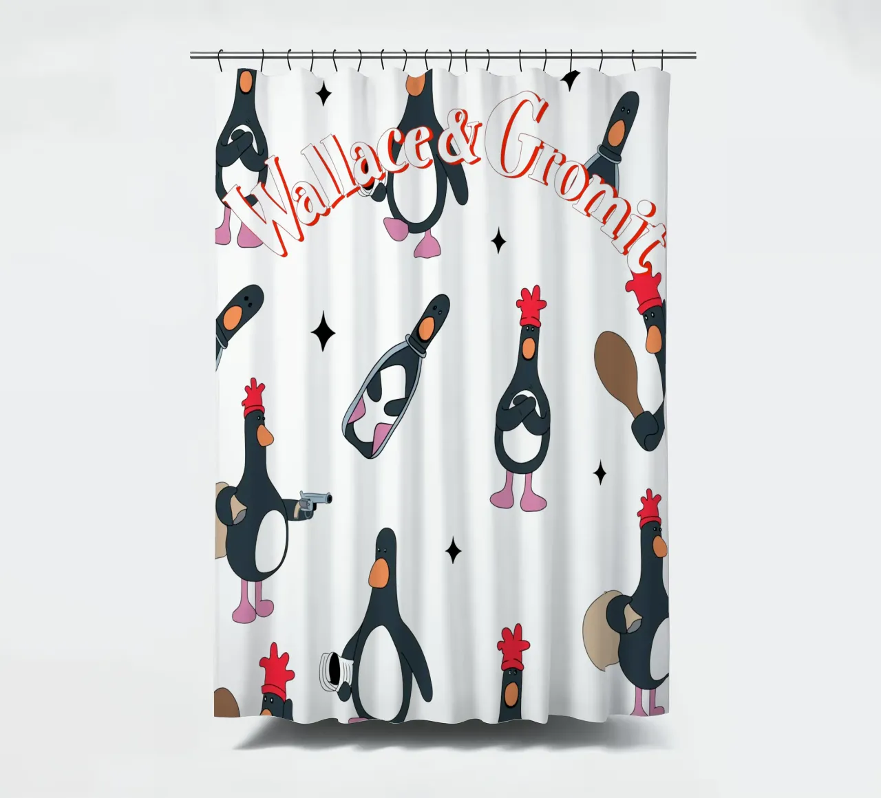 Feathers McGraw Wallace and Gromit tenda da doccia da vantobbin