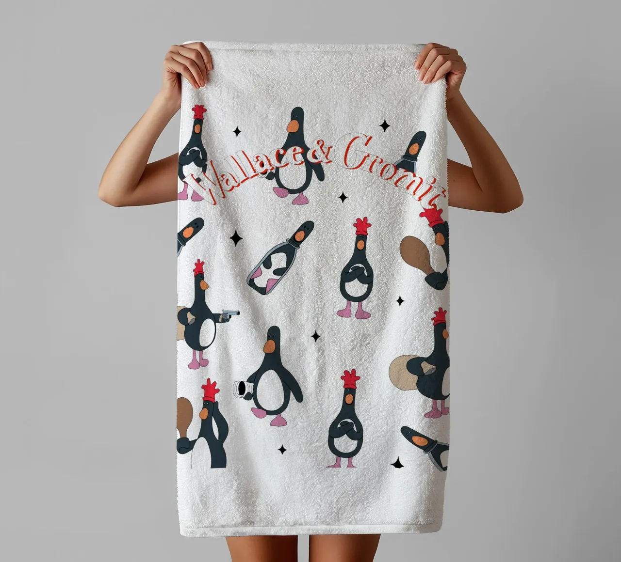 Feathers McGraw Wallace and Gromit asciugamano da bagno da vantobbin