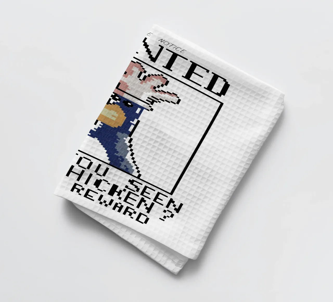 Feathers McGraw Wanted V1 tea towel by vantobbin